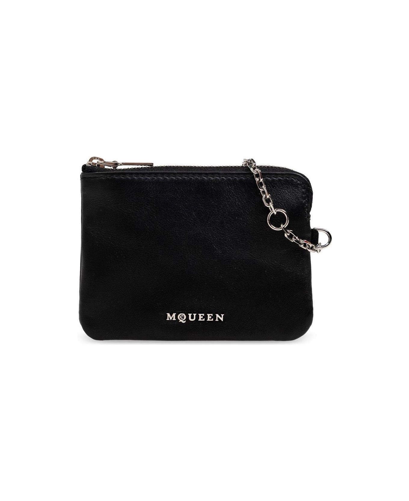 Alexander McQueen Logo Palque Chain-detailed Wallet - NERO