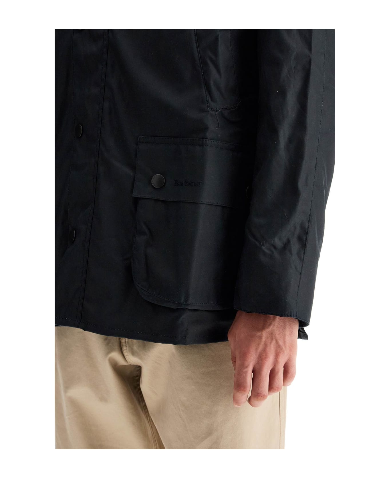 Barbour Ashby Waxed Cotton Jacket - Navy