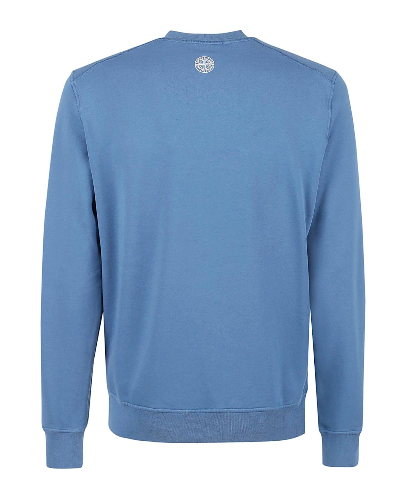 Stone Island Logo Printed Crewneck Sweatshirt - Avion Blue