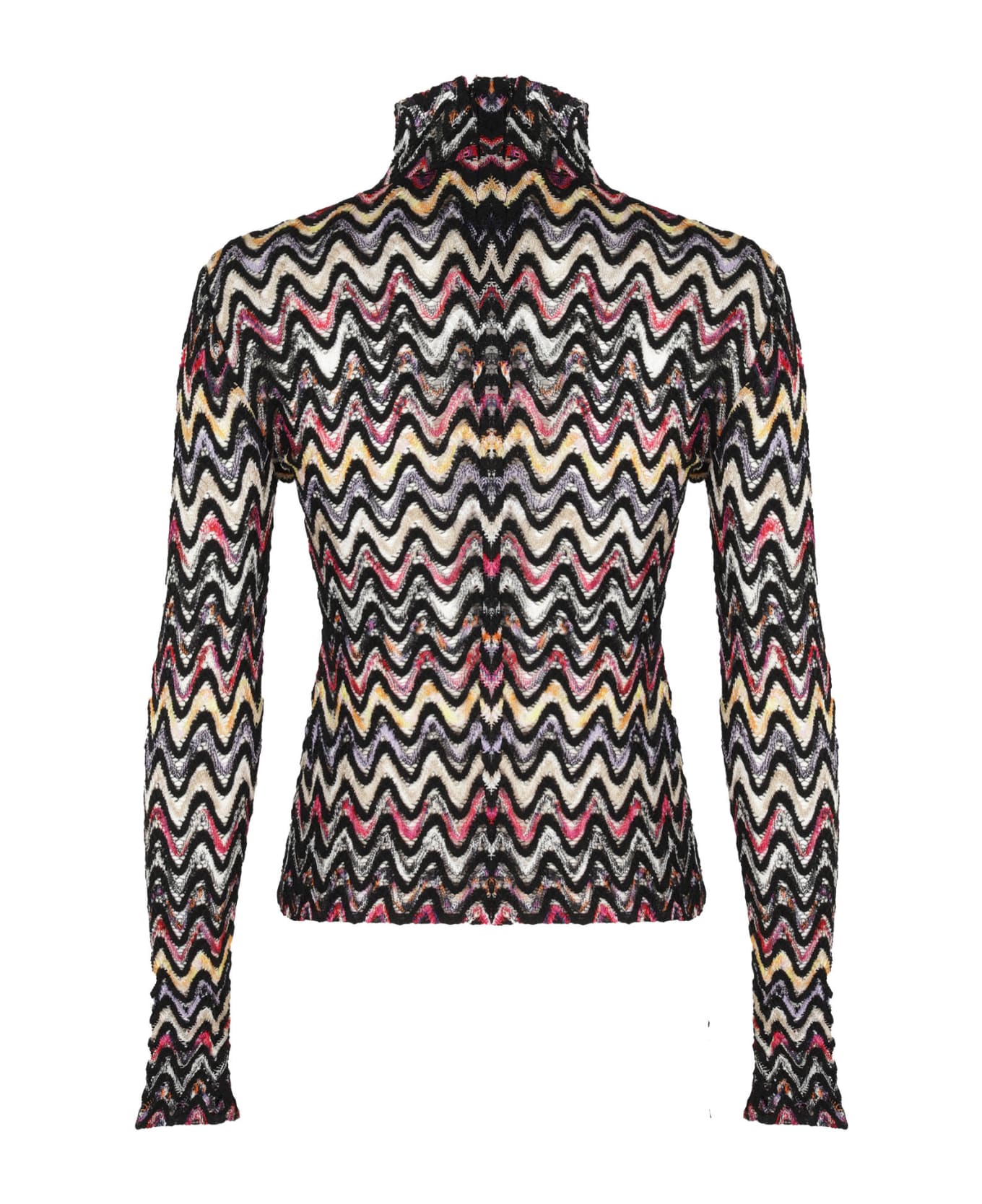 Missoni Turtle-neck Sweater - We Multi Zigzag Black ニットウェア