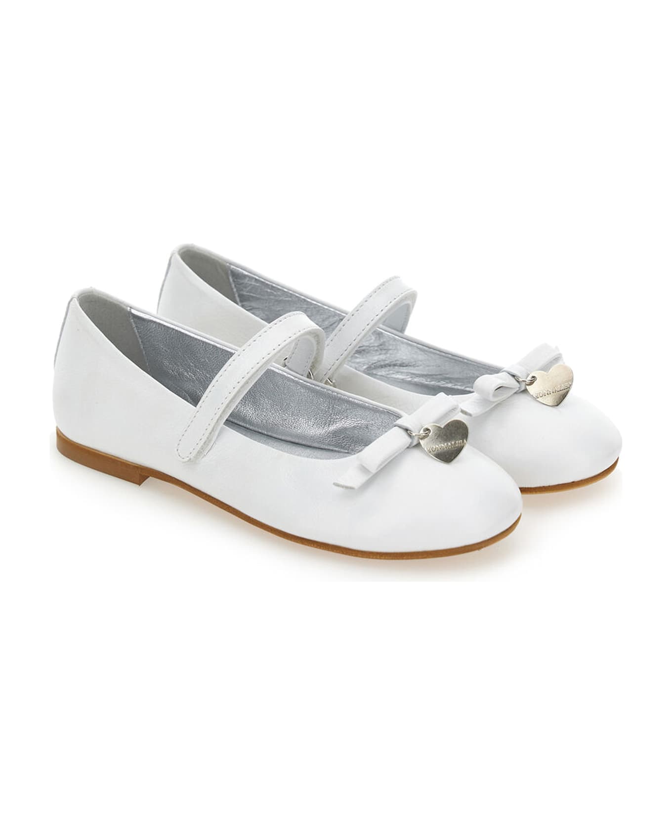 Monnalisa White Ballet Flats For Girl - White