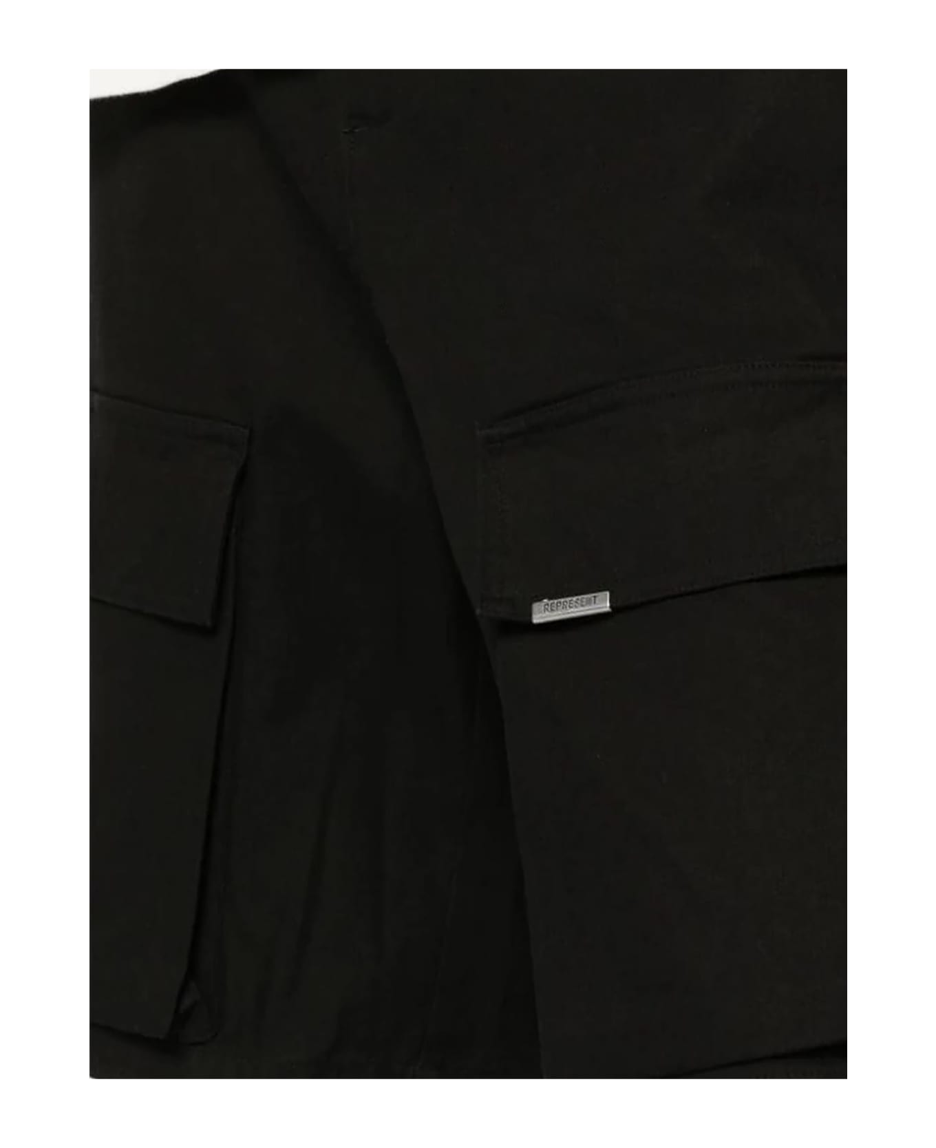 REPRESENT Black Cotton Cargo Shorts - BLACK ショートパンツ