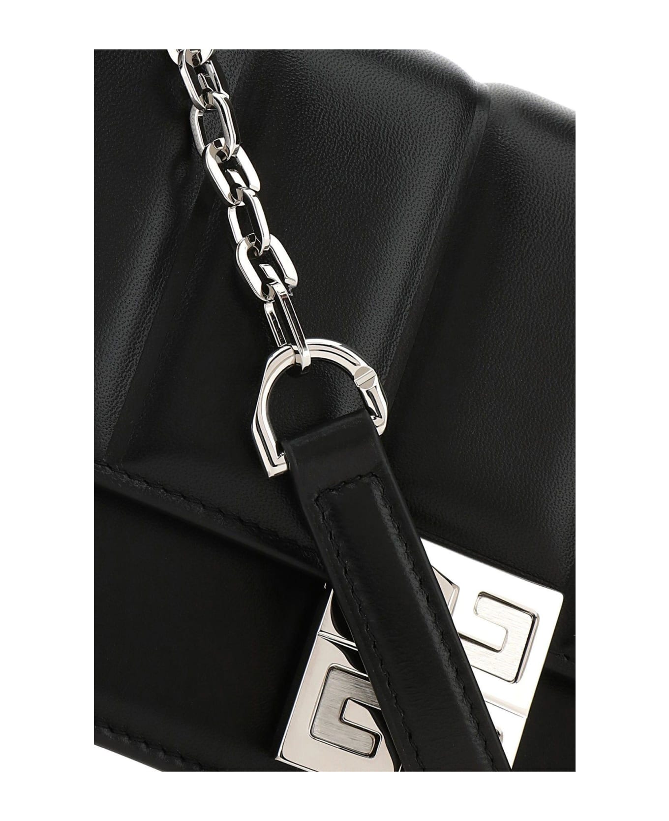 Givenchy Black Leather Medium 4g Crossbody Bag - BLACK