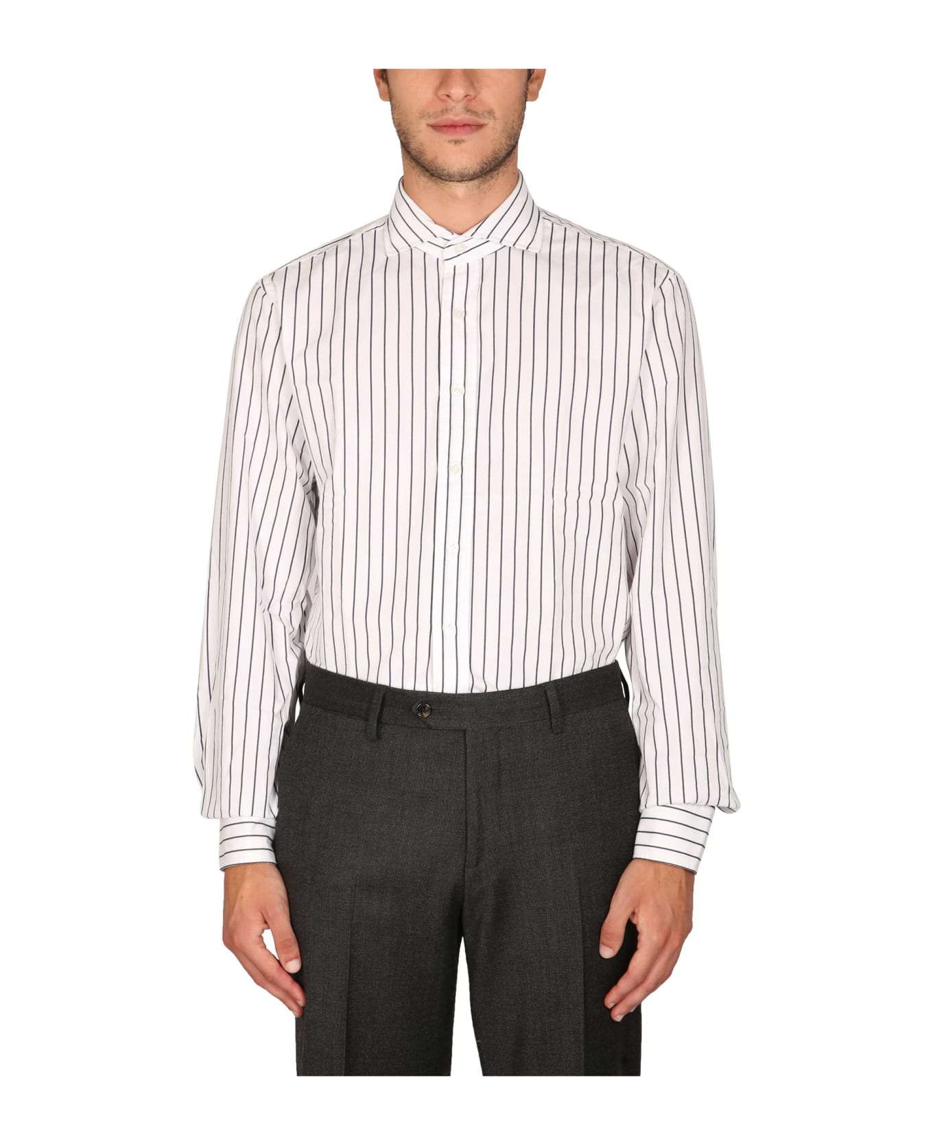 Lardini Shirt With Striped Pattern - MULTICOLOR