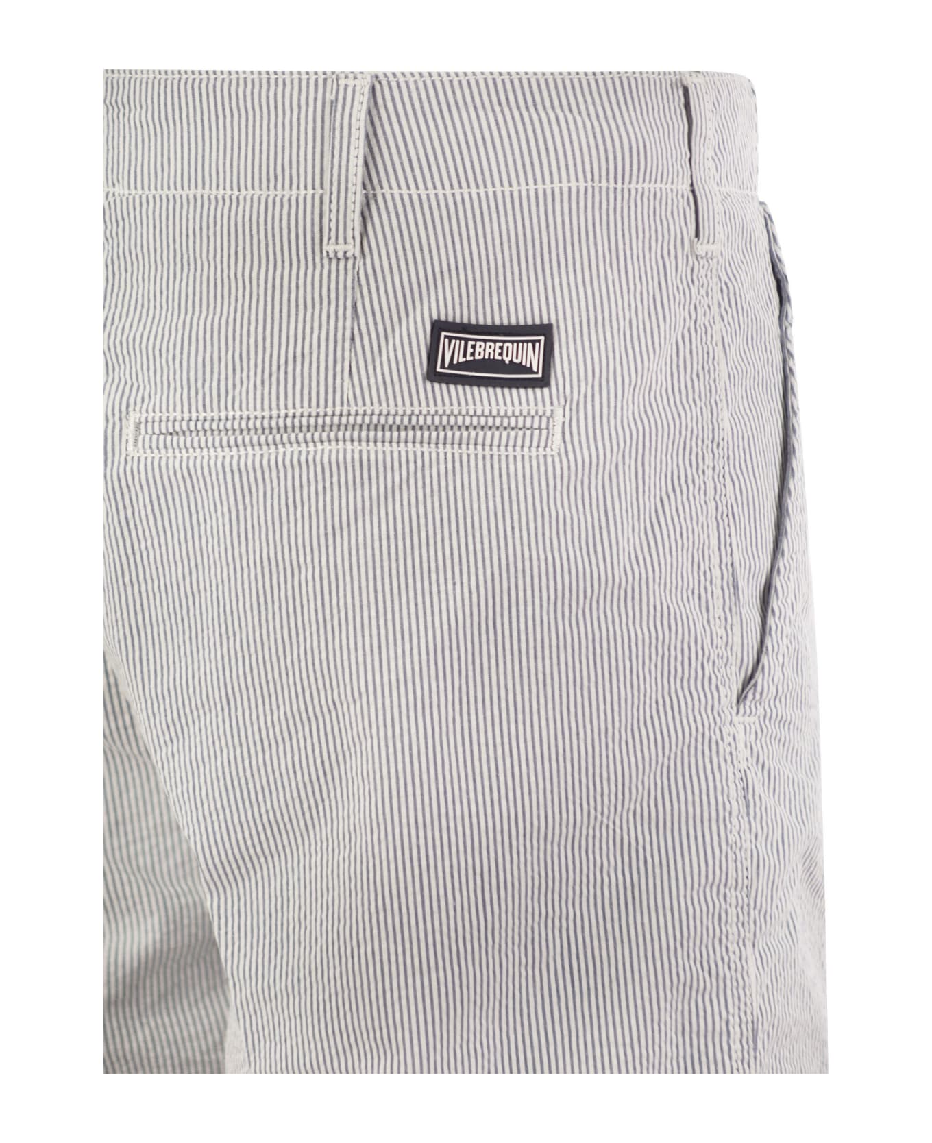 Vilebrequin Micro Striped Cotton Bermuda Shorts - Blue ショートパンツ