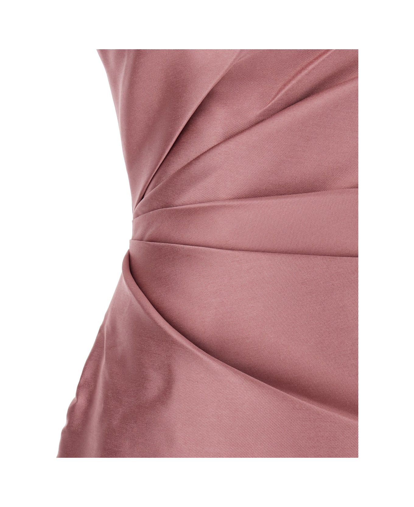 Solace London 
kira
 Pink One-shoulder Long Dress With Draped Details In Twill Woman - Pink