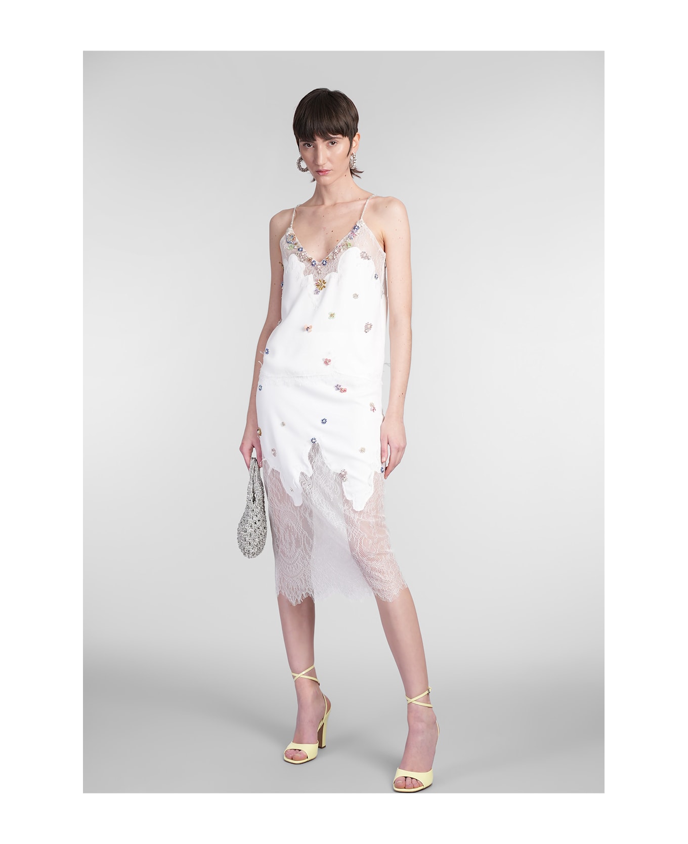 Costarellos Luma Skirt In White Polyester - white