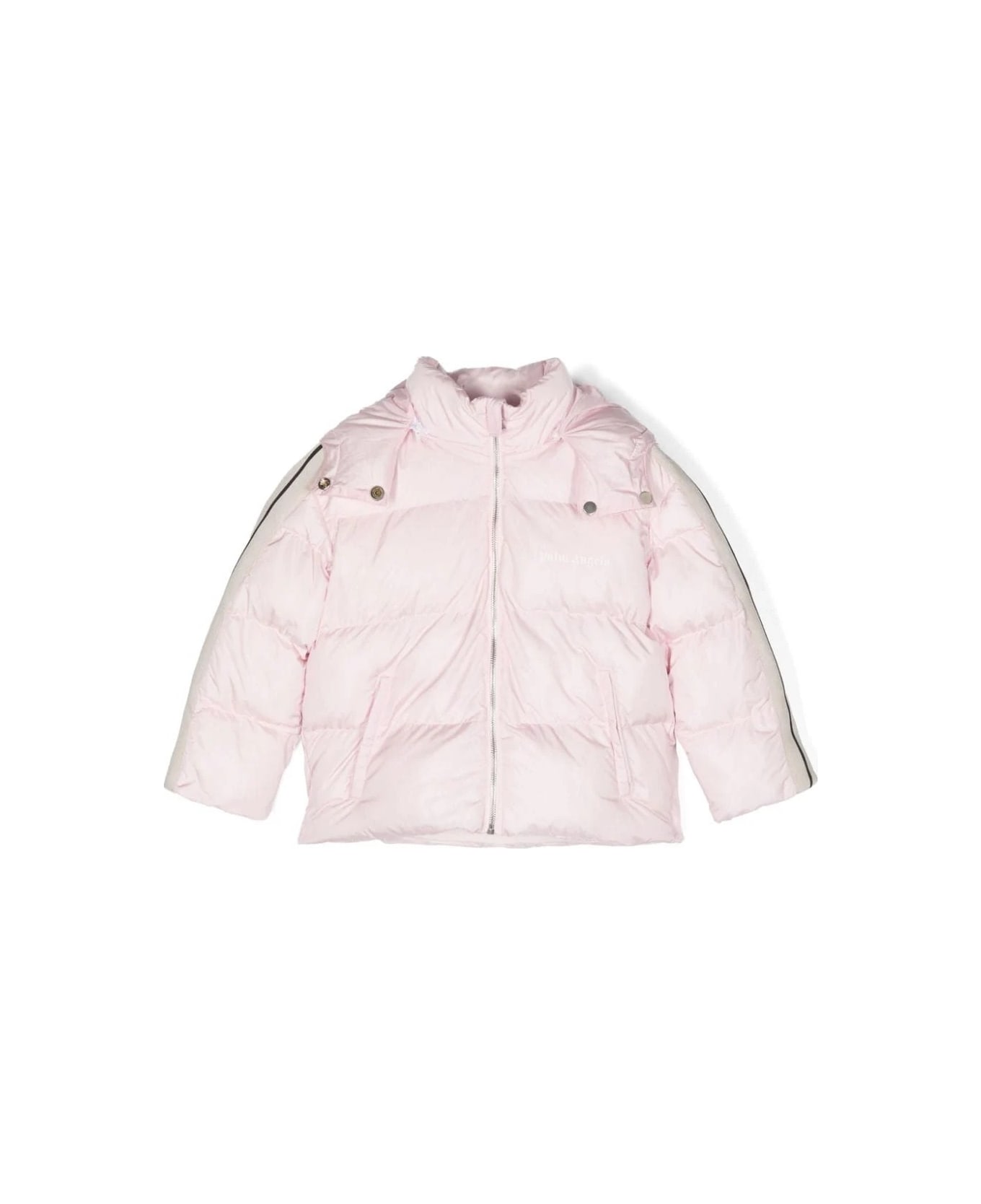 Palm Angels Pink Puffer Jacket With Logo - Pink