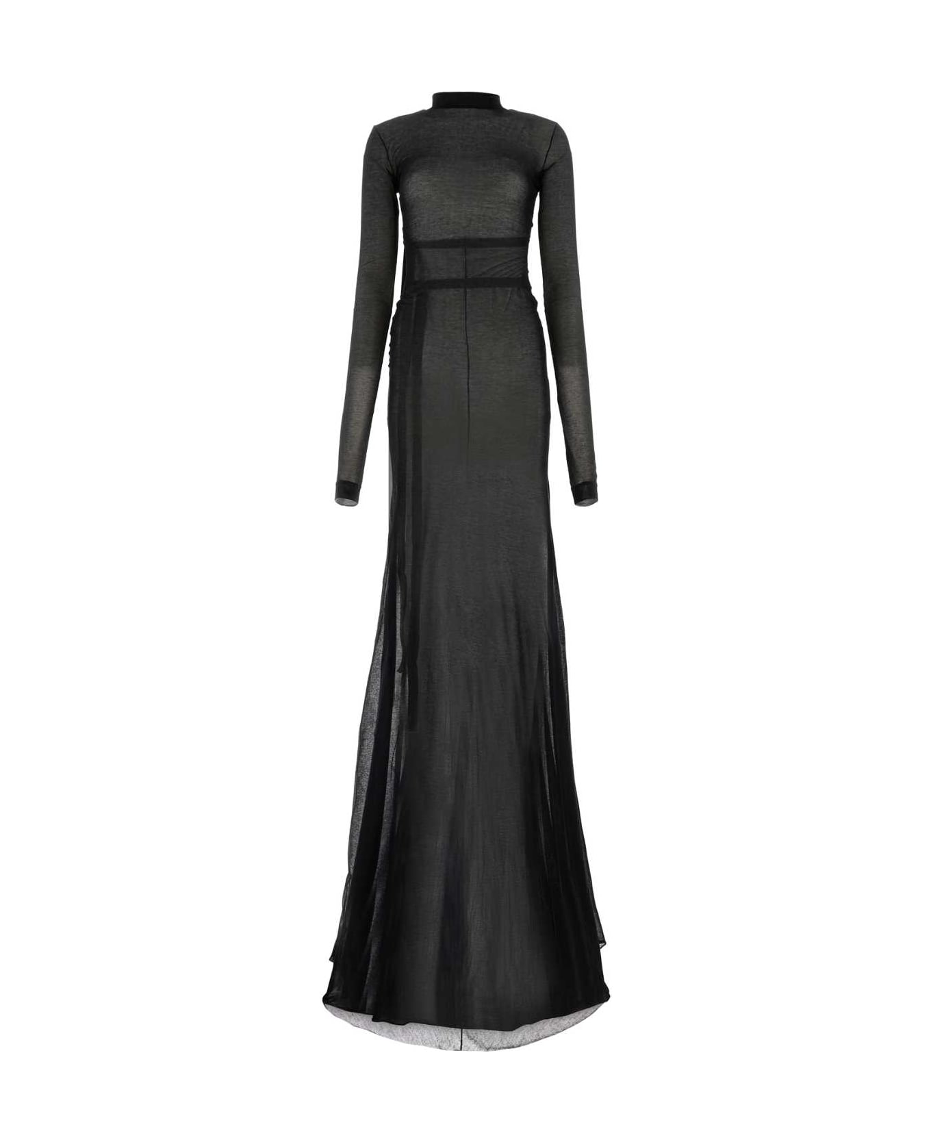 Ann Demeulemeester Black Cotton Blend Long Dress - 099