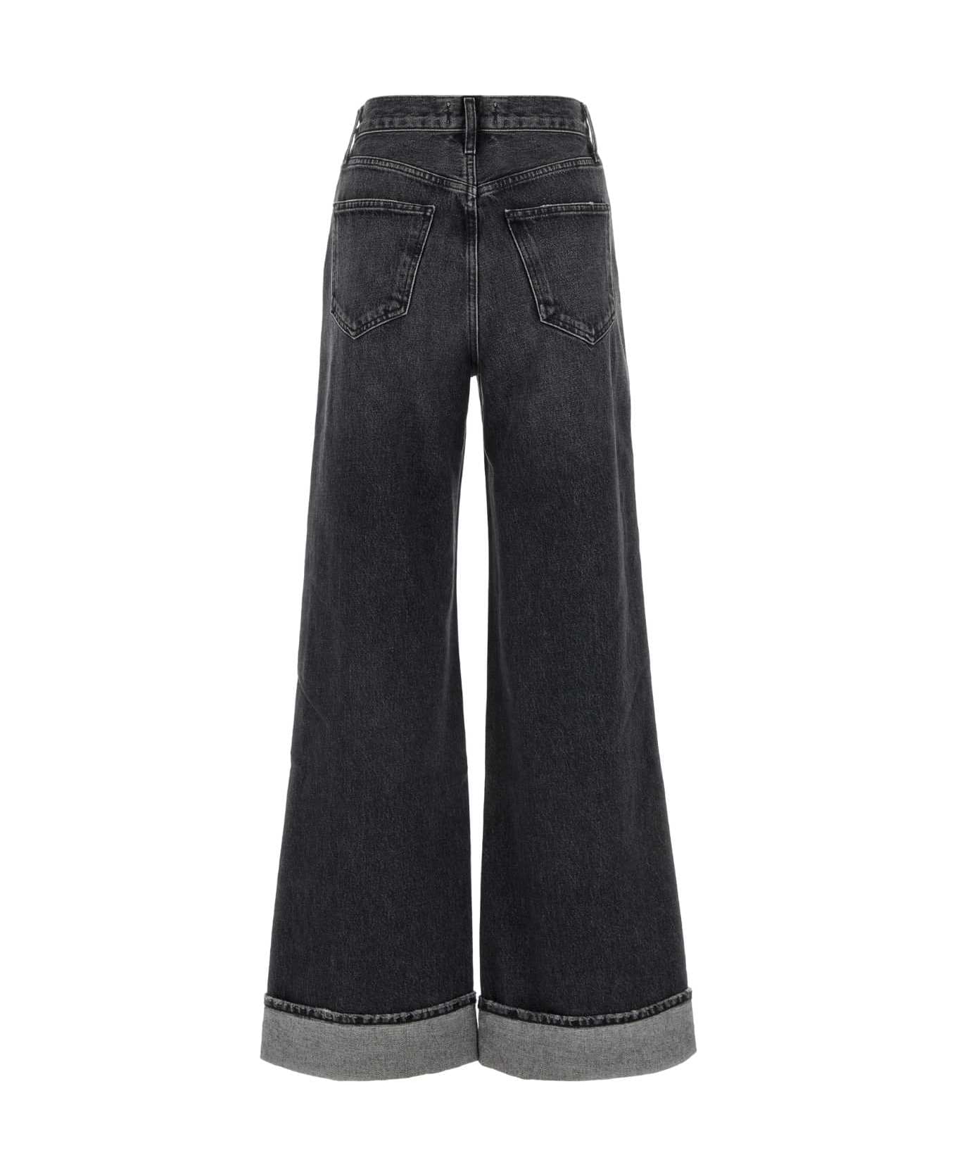 AGOLDE Dark Grey Denim Dame Wide-leg Jeans - DITCH
