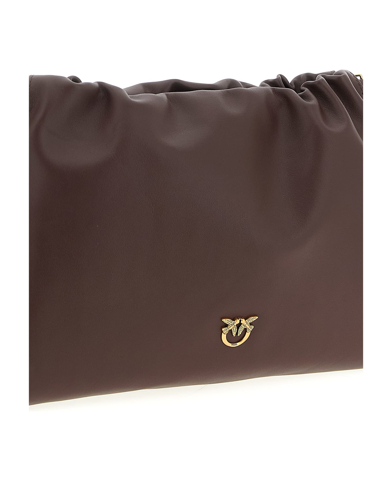 Pinko Maxi Leather Clutch - Brown