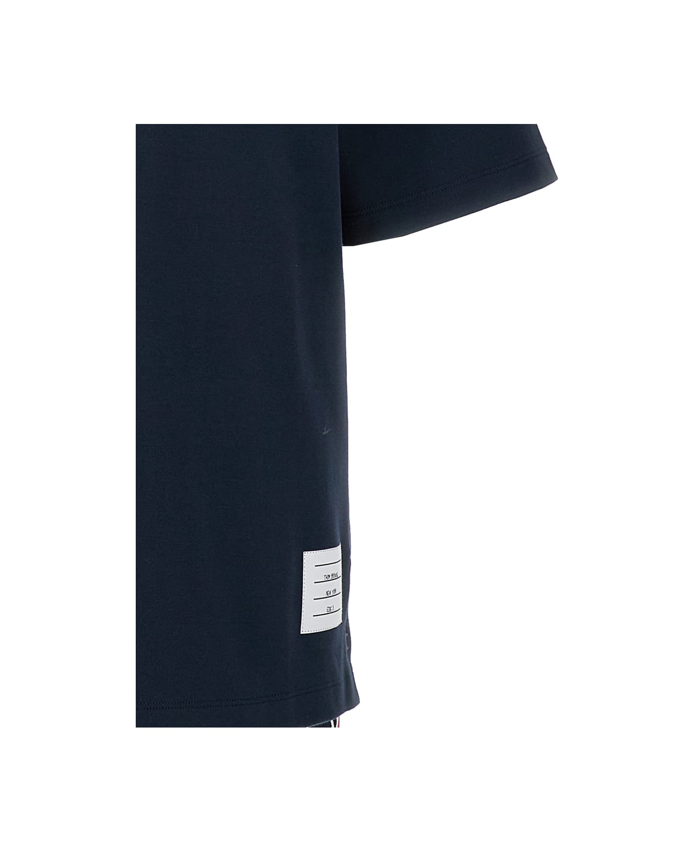 Thom Browne Short Sleeve Rugby Polo In Heavy Jersey W/cotton Twill Combo - Blu