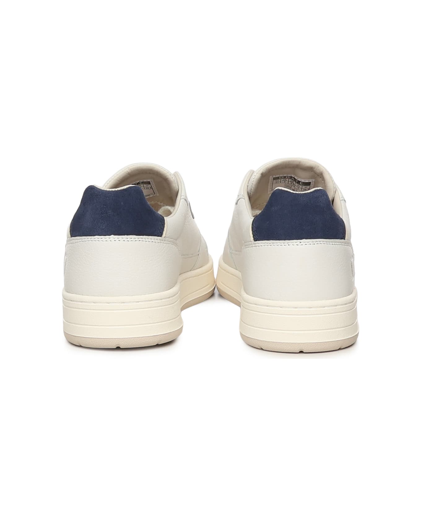 D.A.T.E. Sneakers Court 2.0 Basic In Pelle - WHITE-BLU