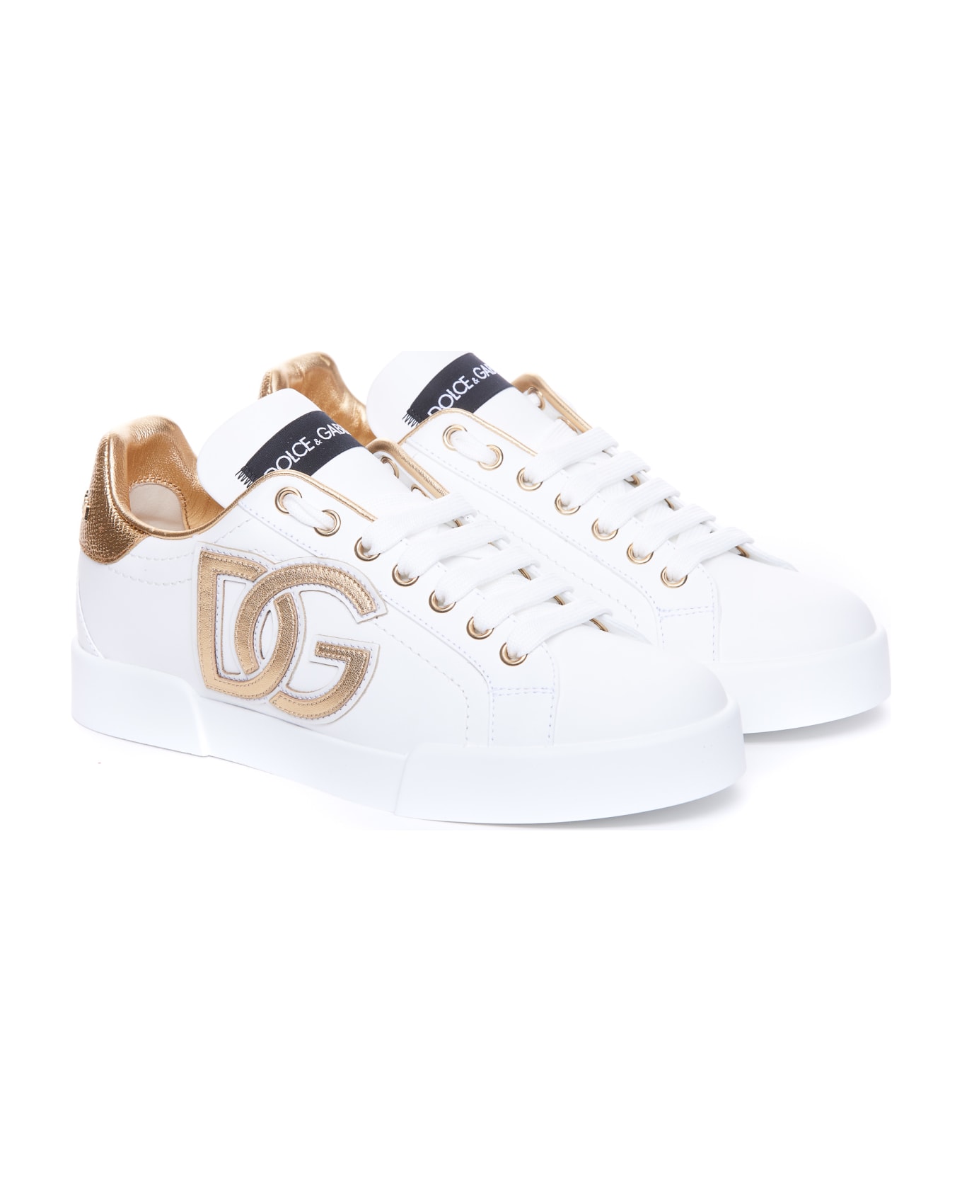 Dolce & Gabbana Portofino Sneakers - BIANCO/ORO