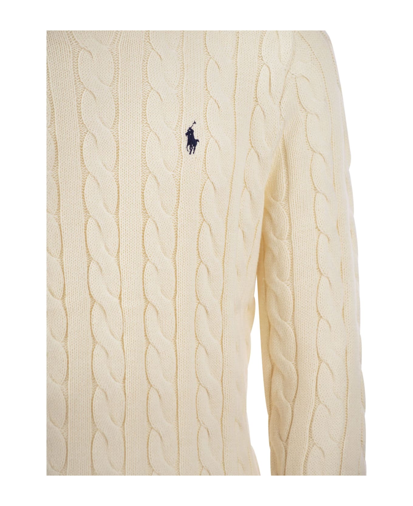 Polo Ralph Lauren Plaited Cotton Jersey - Cream ニットウェア