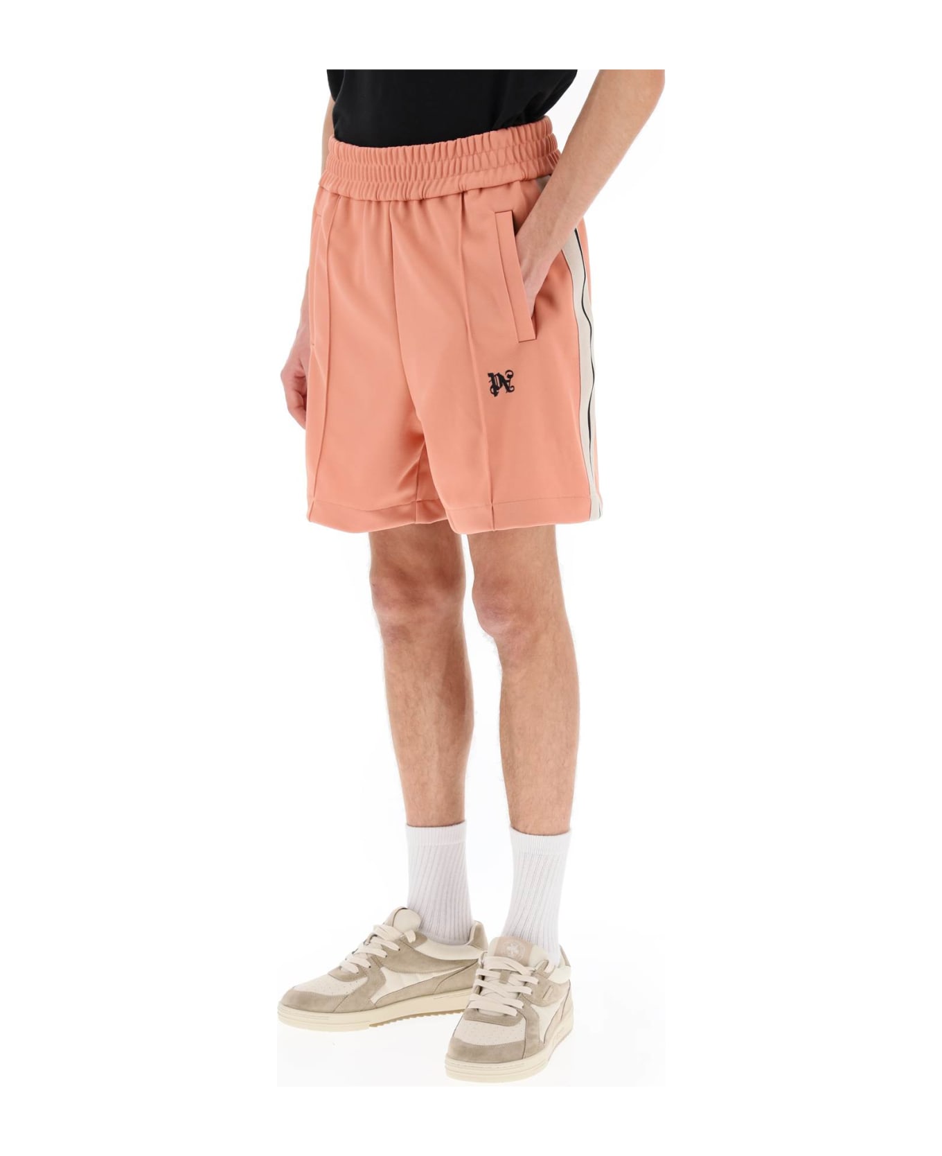 Palm Angels Sweatshorts With Side Bands - PINK BLACK (Pink) ショートパンツ