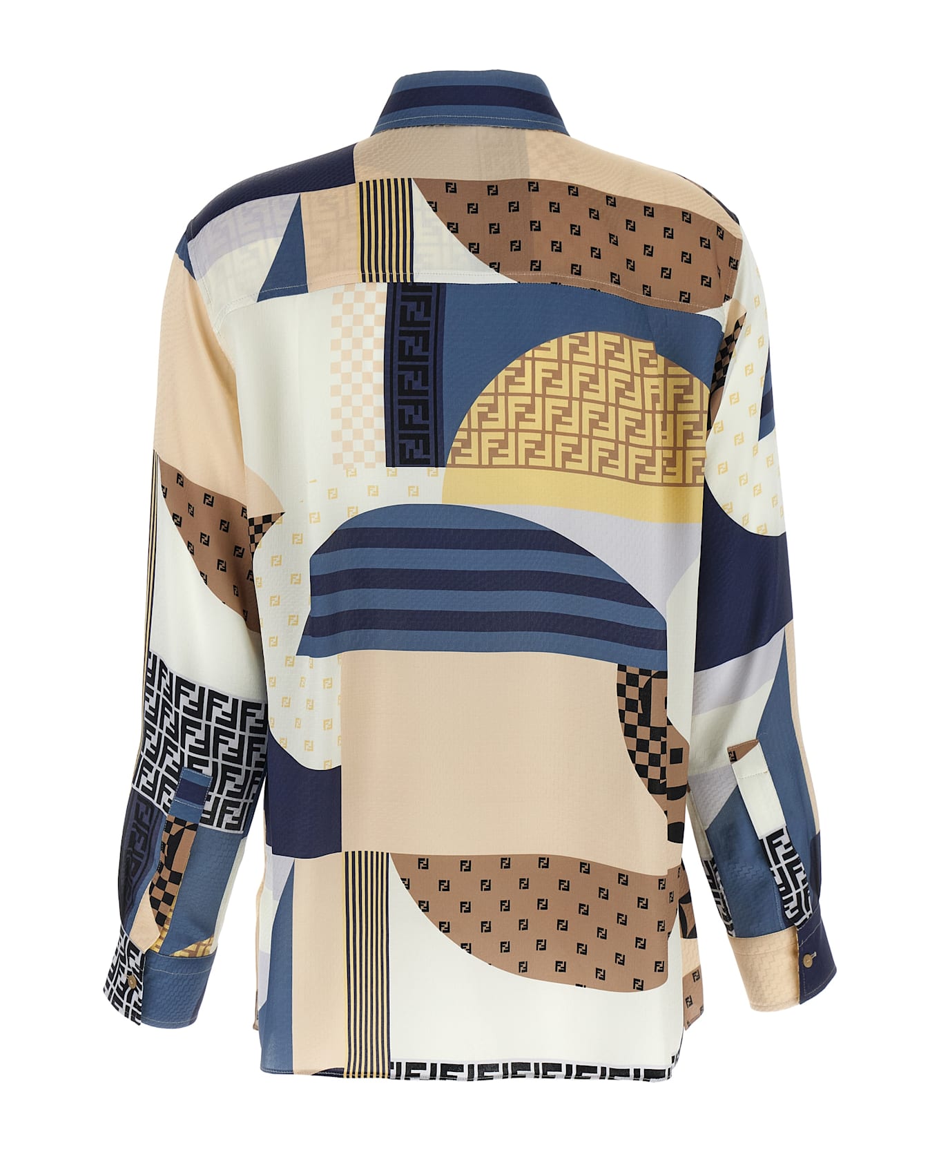 Tシャツ・カットソー FENDI SS25 Patchwork silk shirt (FS8274AUQM F1SAT) FS8274AUQMF1SAT_01?wid=2000&