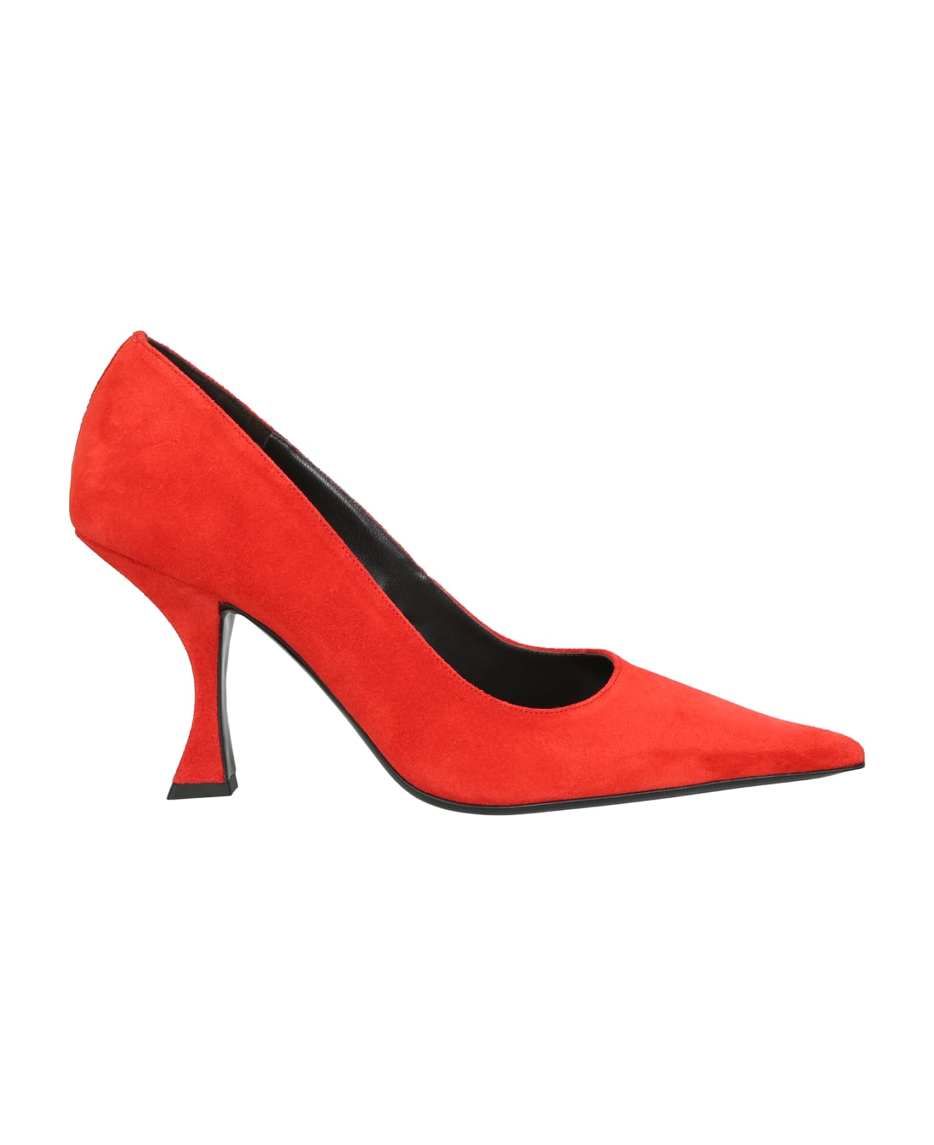 BY FAR Viva Pomodoro Suede Leather Heel - Red