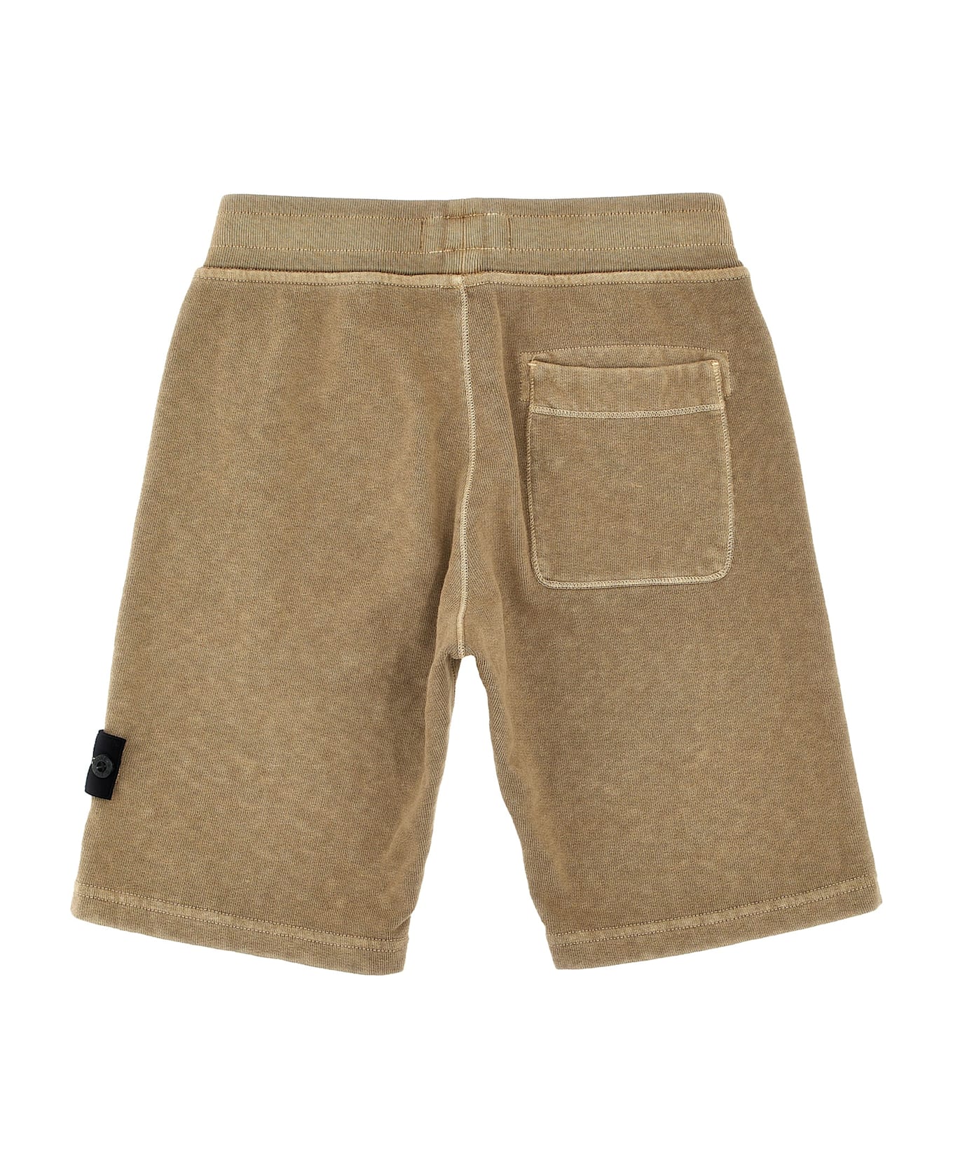 Stone Island Junior Logo Badge Bermuda Shorts - Beige