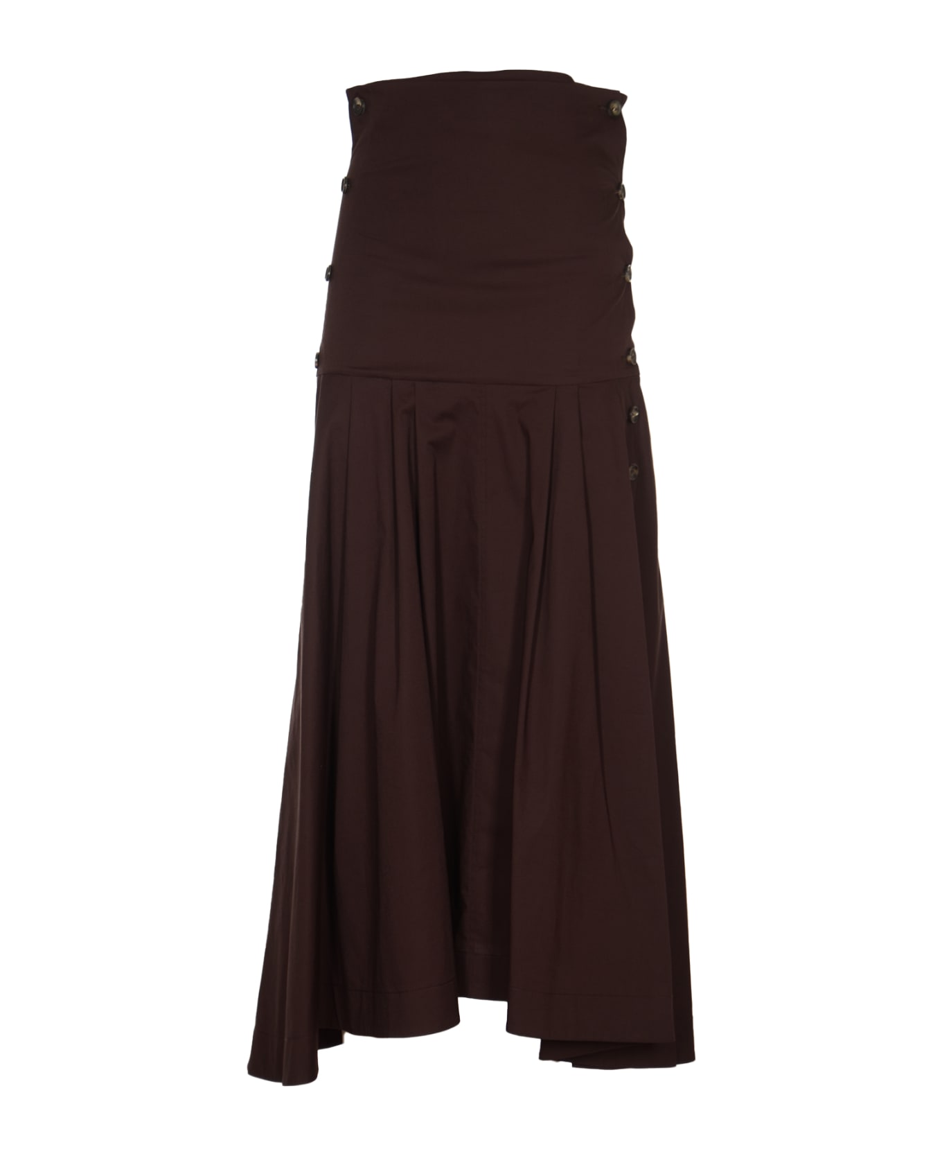 Philosophy di Lorenzo Serafini Side Buttoned Skirt - Brown ワンピース＆ドレス