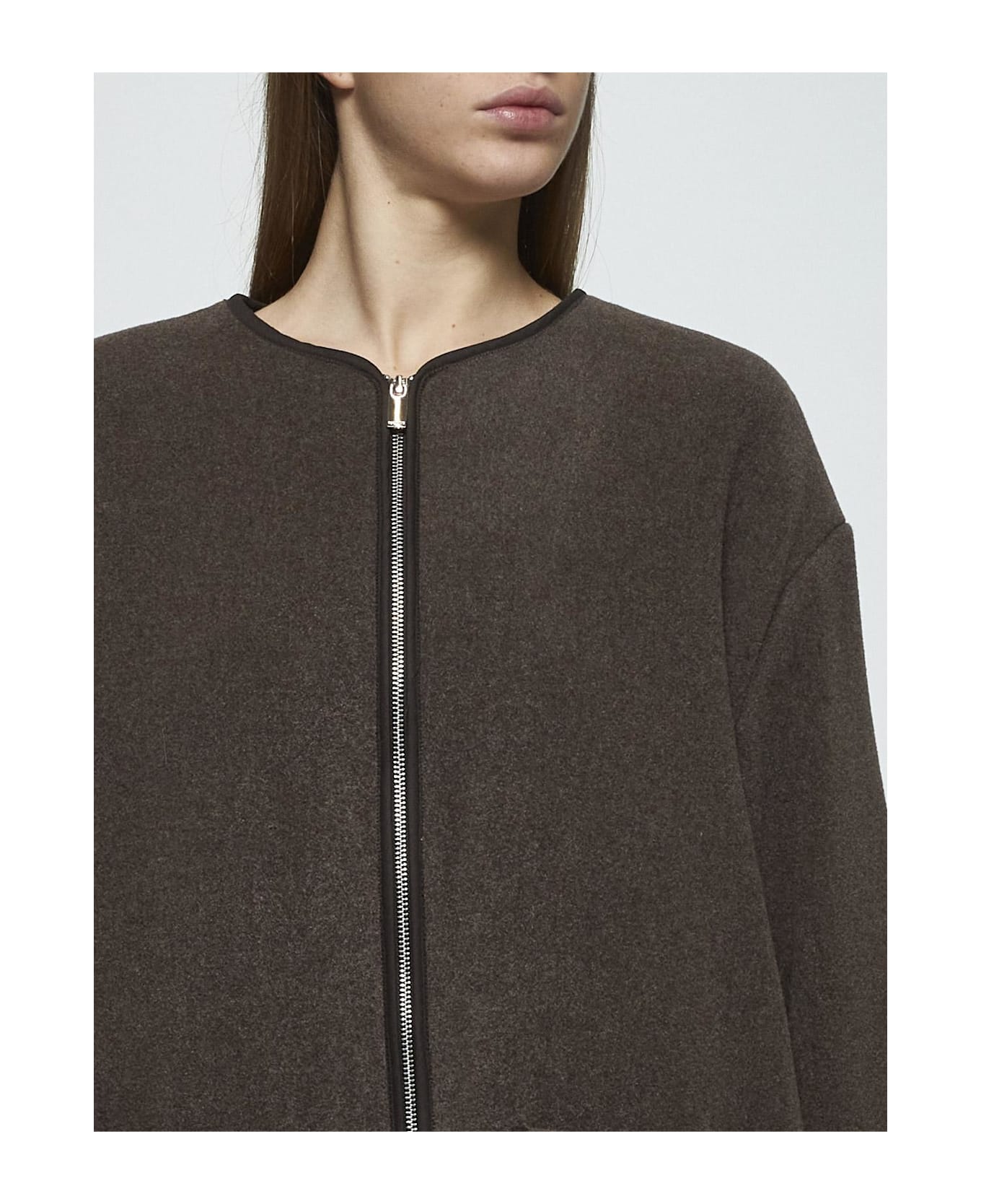 Totême Brown Felt Jacket - Grey