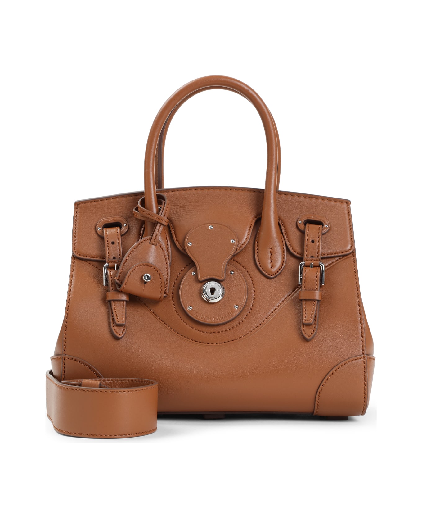 Ralph Lauren Ricky 27 Calf Leather Handbag - Rl Gold