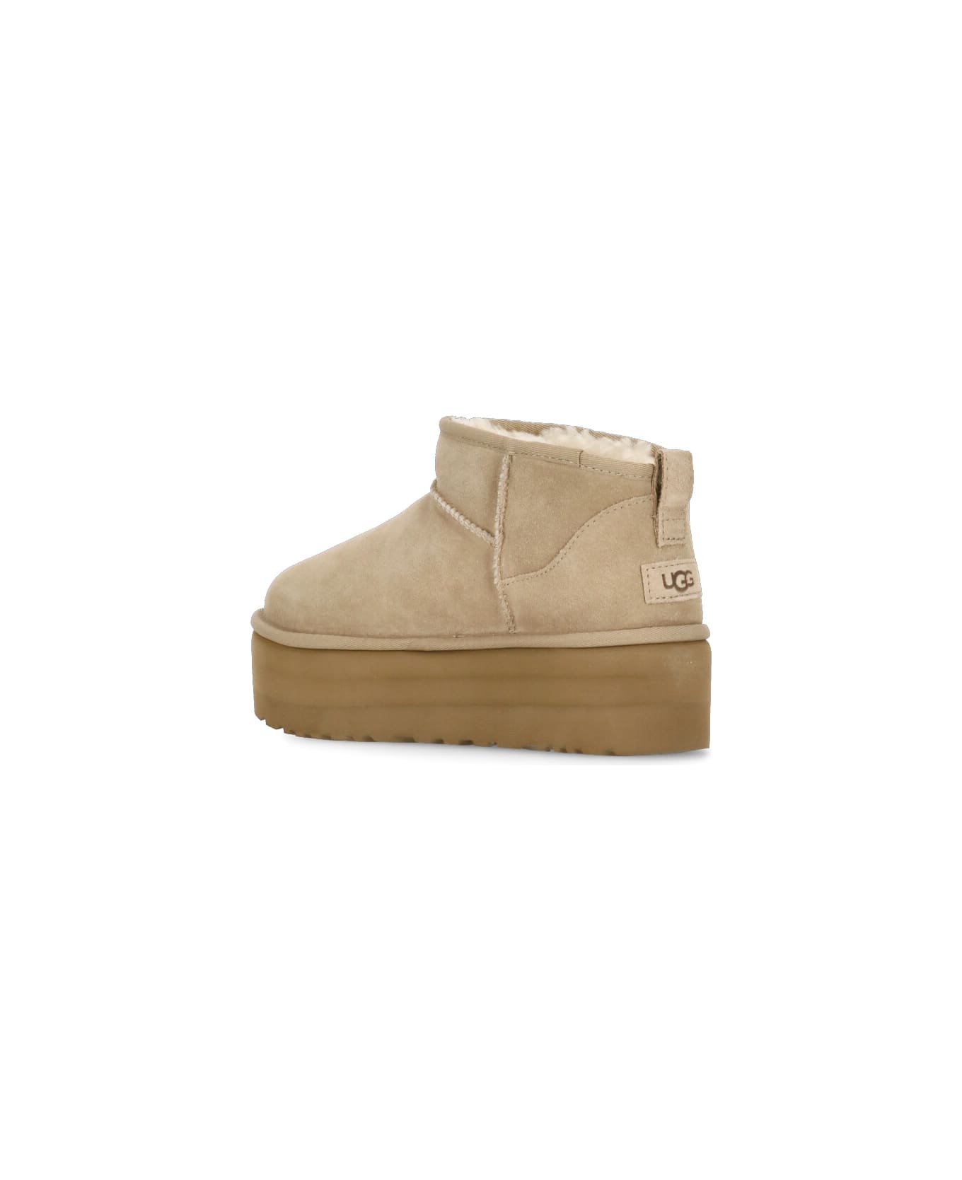 UGG Classic Ultra Mini Platform Ankle Boots - Beige