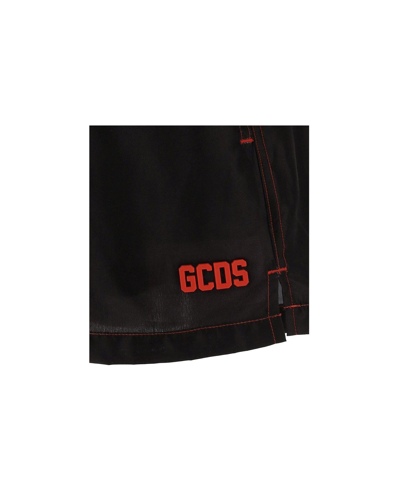 GCDS Drawstring Swim Shorts - Black