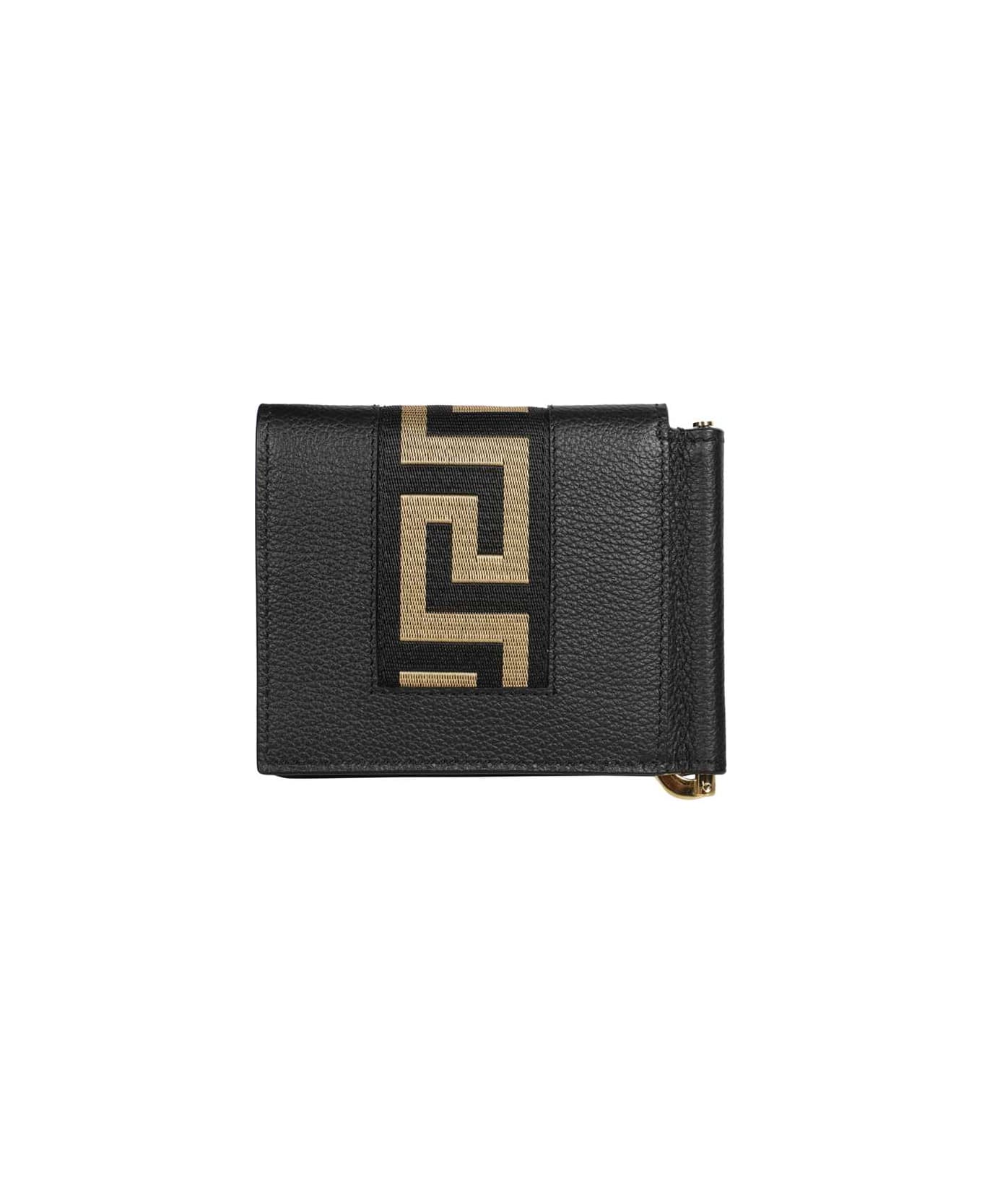 Versace Leather Flap-over Wallet - black