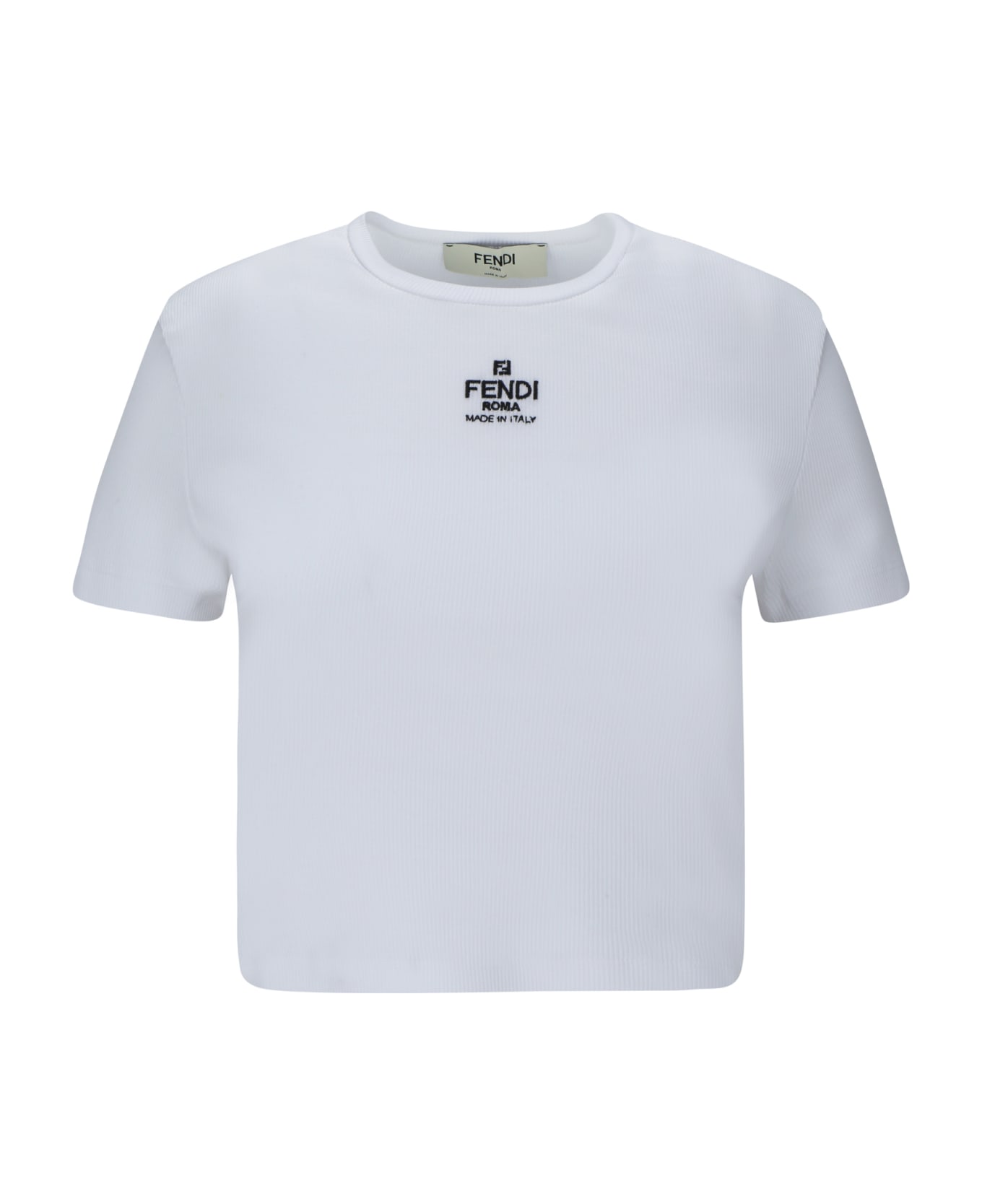 Fendi Logo Cotton T-shirt - White