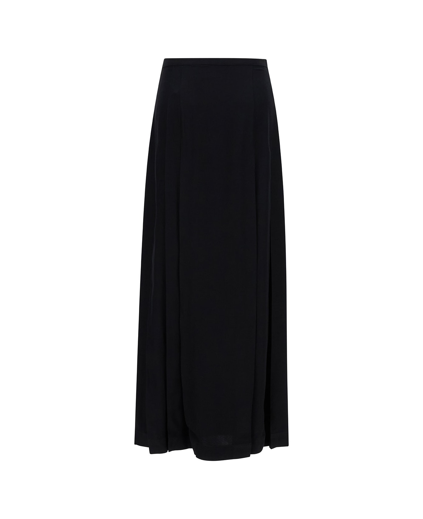 Totême Long Black Wrap Skirt In Viscose Woman - BLACK スカート