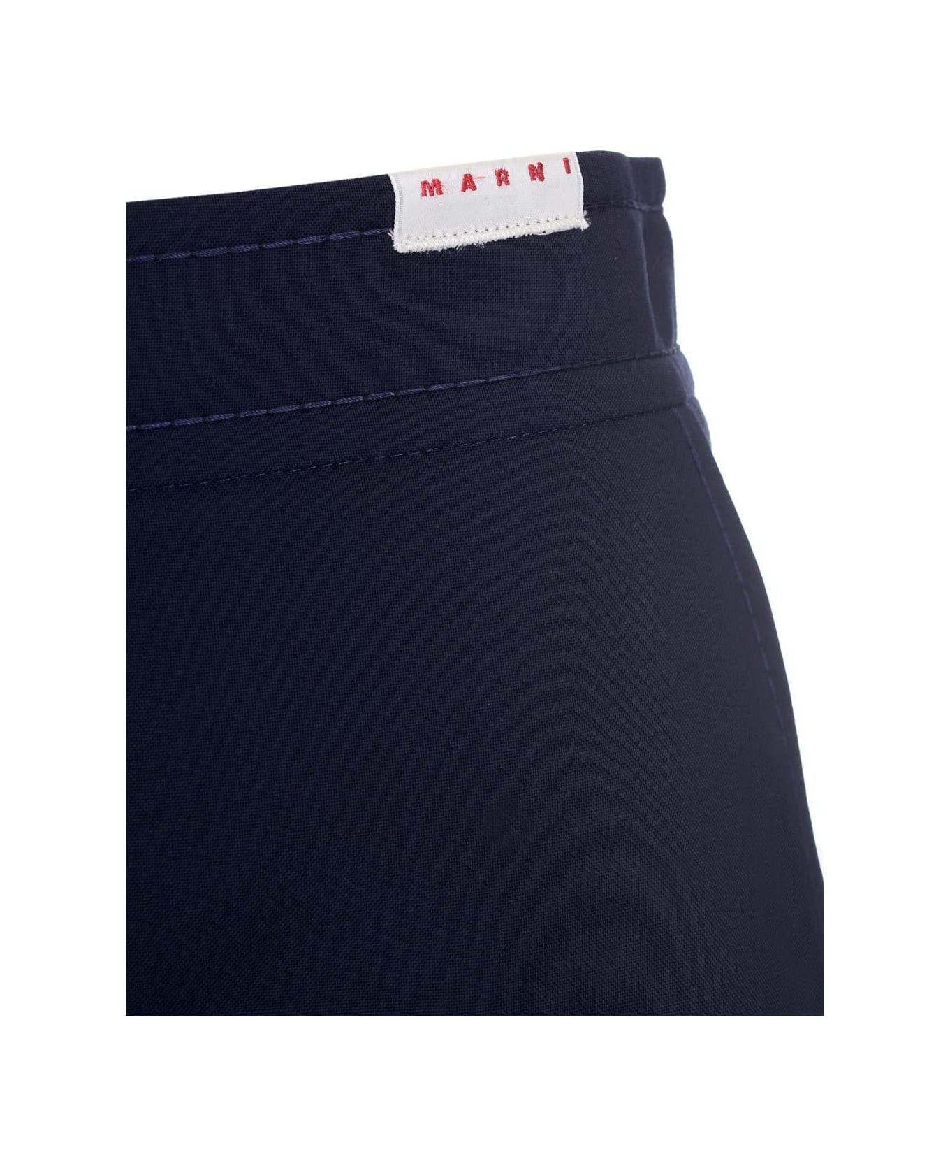 Marni Wide-leg High-waisted Trousers - Blublack