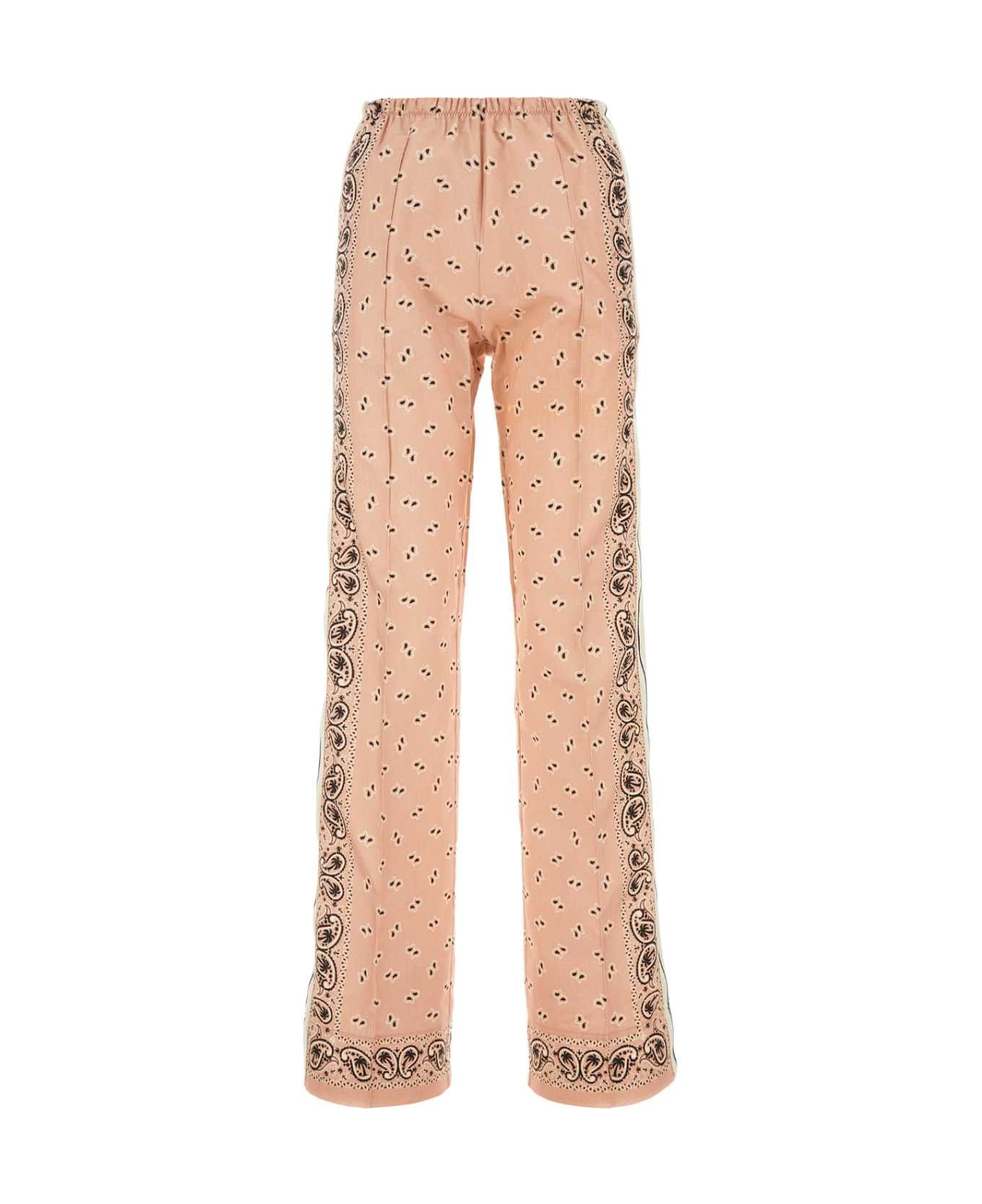 Palm Angels Printed Linen Blend Pant - PINKOFFWHITE