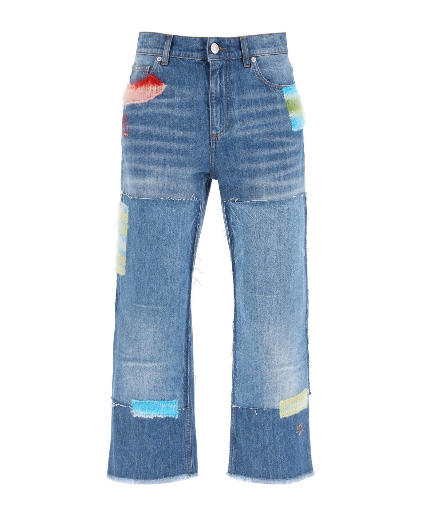 Marni Patchwork Straight-leg Jeans - Blue