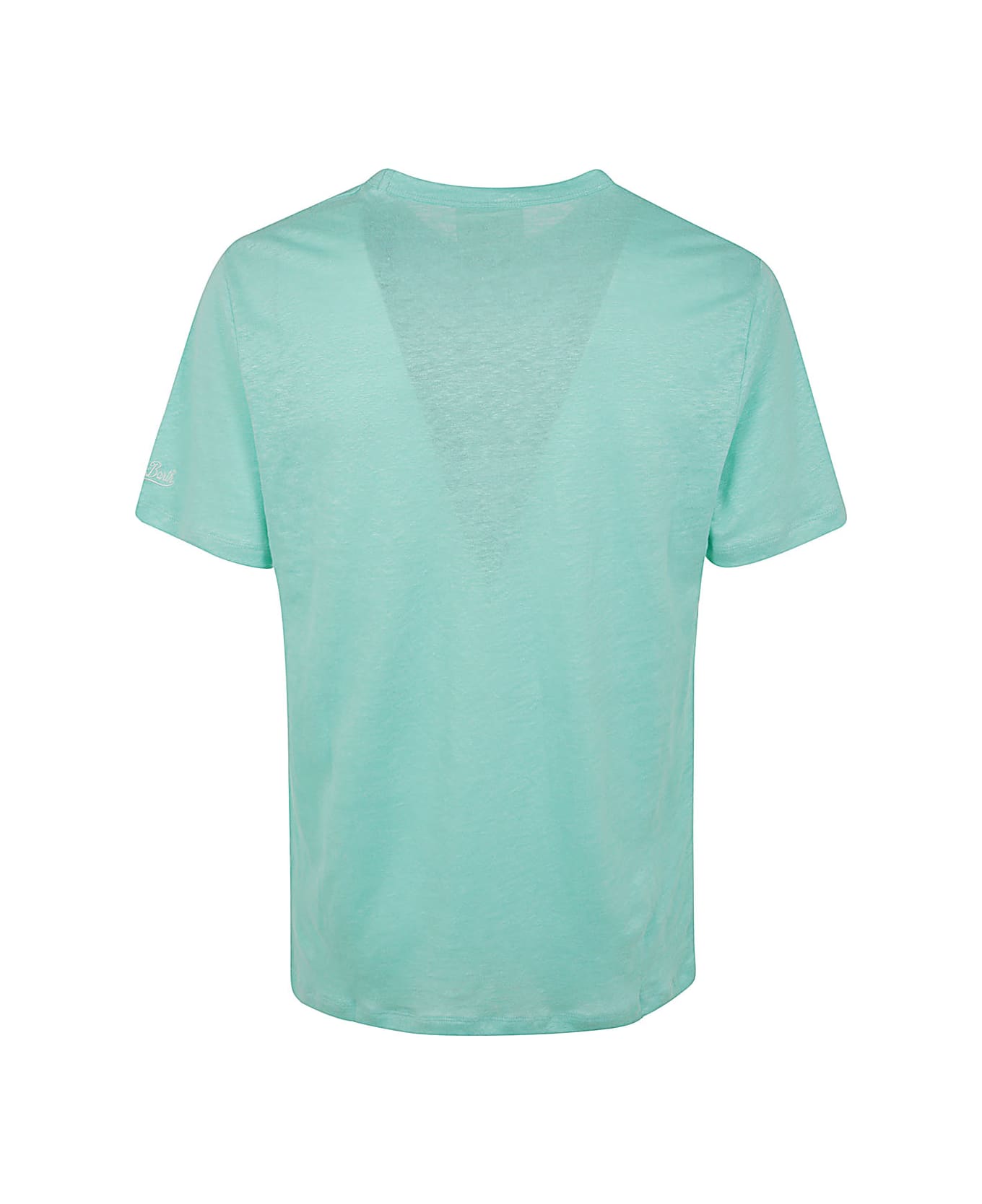 MC2 Saint Barth Linen T-shirt With Front Pocket - Mint シャツ