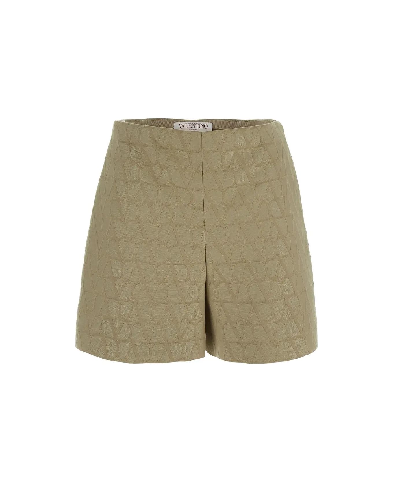 Valentino Logoed Shorts - Beige