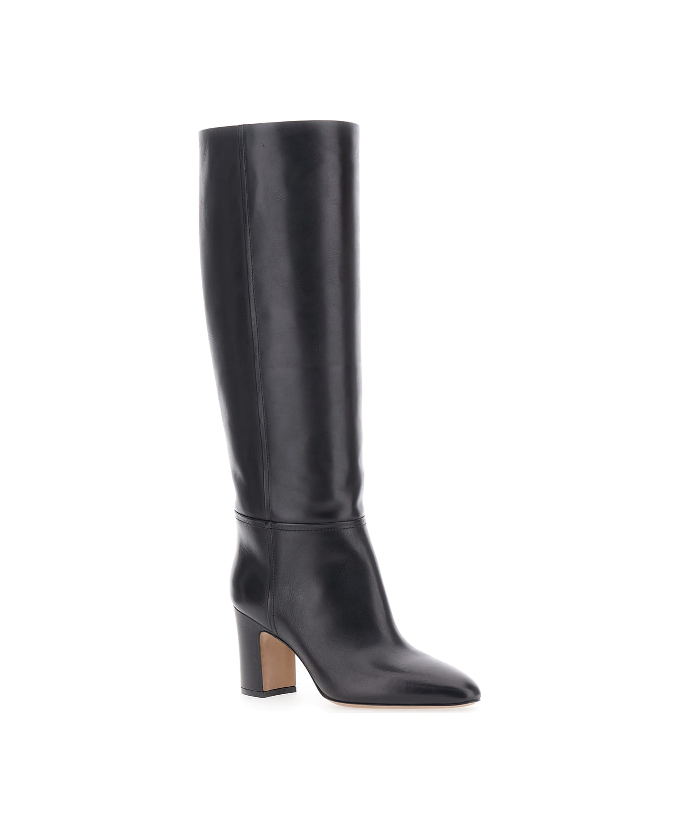 Paris Texas 'lavinia' Black Boots With High Block Heel And Rear Zip Closure In Leather Woman - Black