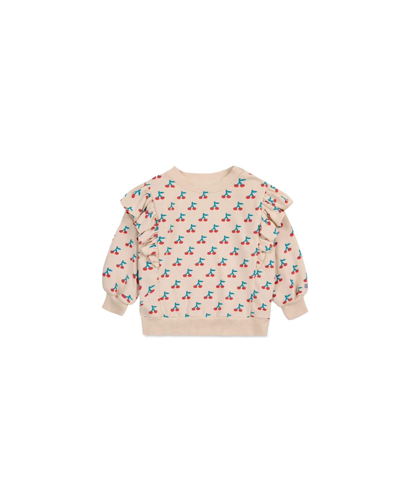 Bobo Choses Baby Cherry All Over Ruffle Sweatshirt - WHITE