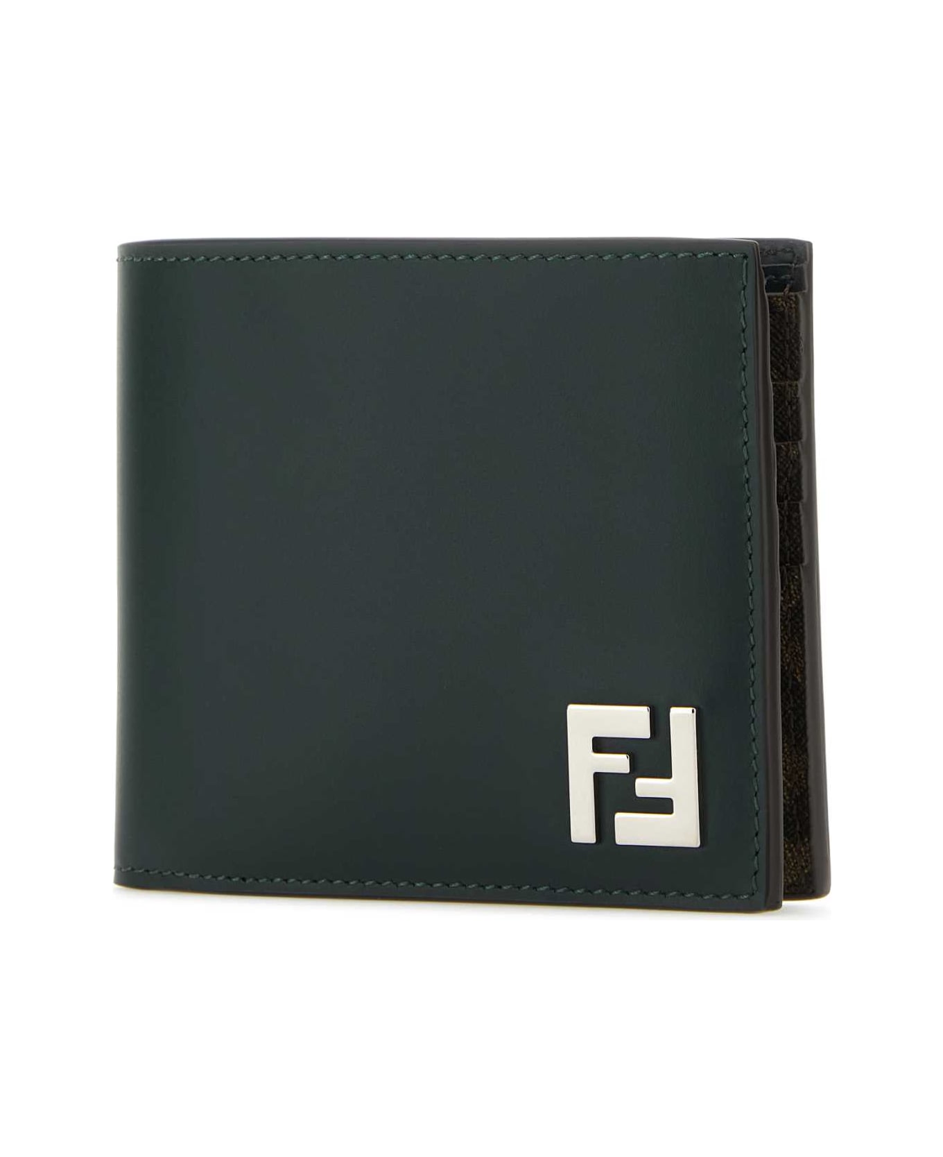 Fendi Bottle Green Leather Wallet - VERDE