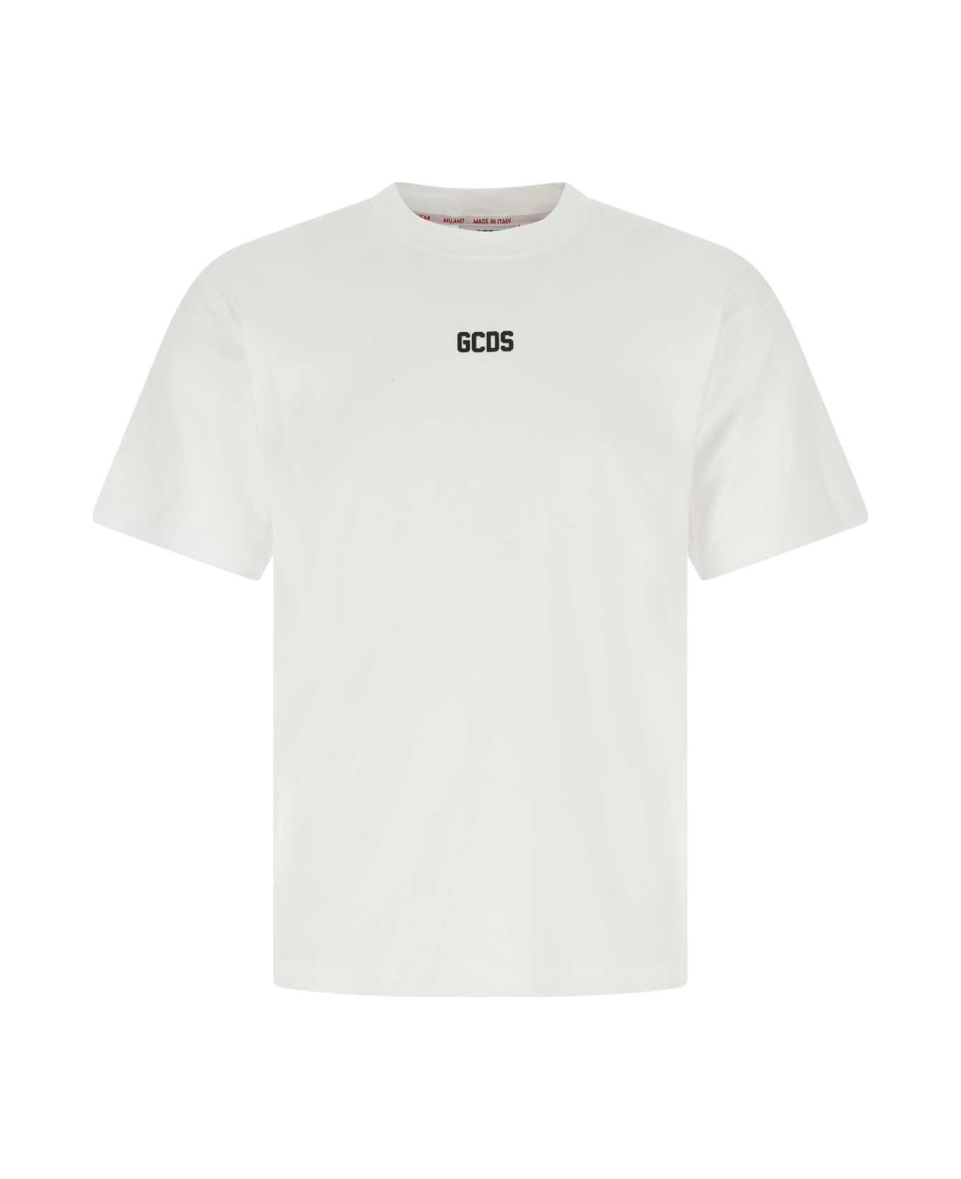 GCDS White Cotton Oversize T-shirt - 01