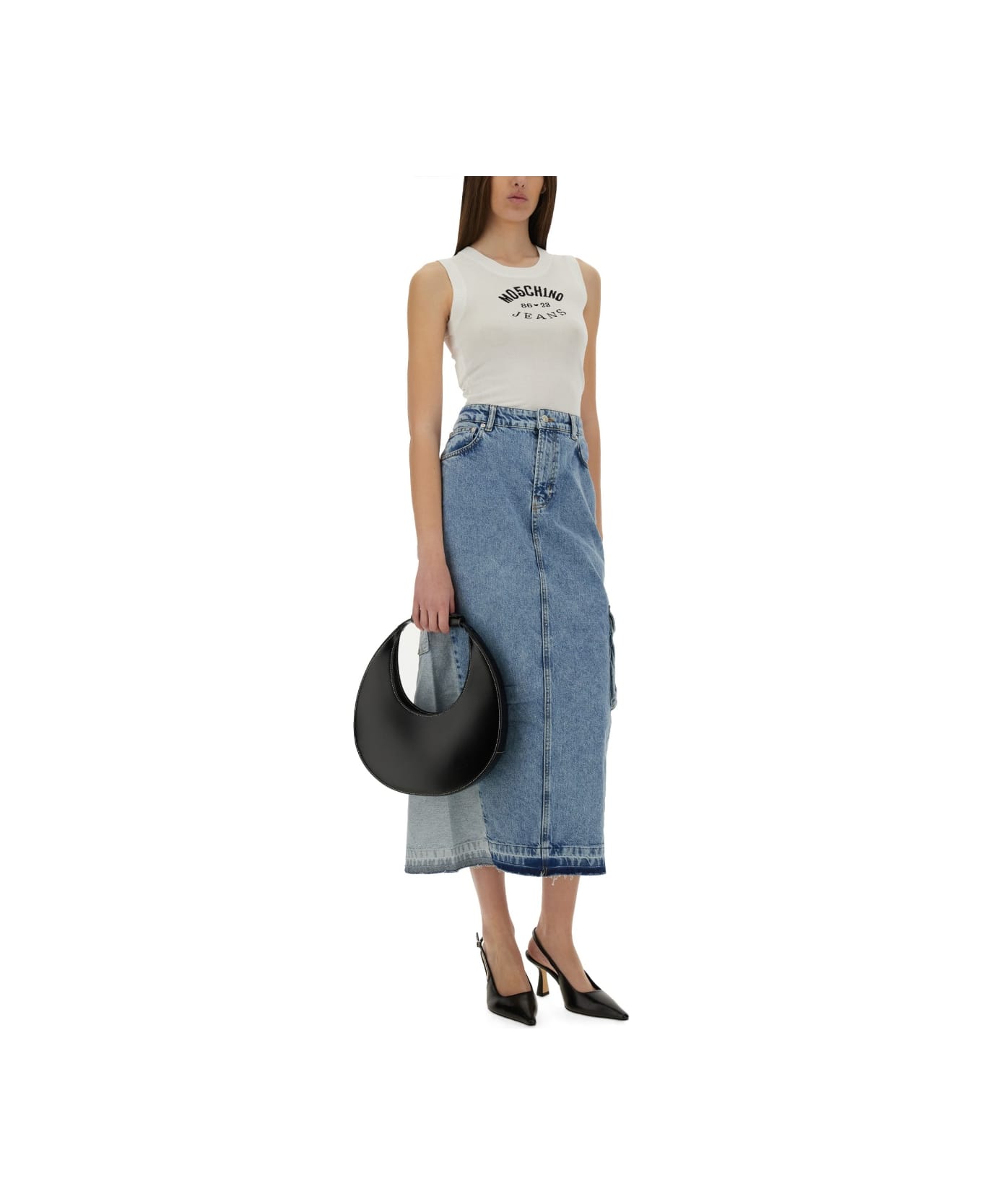 M05CH1N0 Jeans Long Denim Skirt - DENIM
