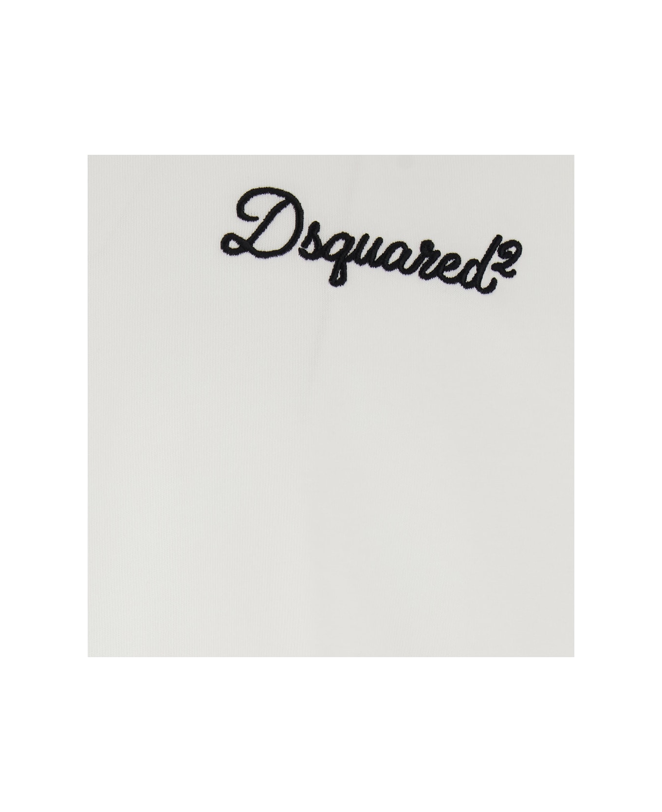 Dsquared2 White T-shirt With Embroidered Logo On The Chest In Cotton Man - White