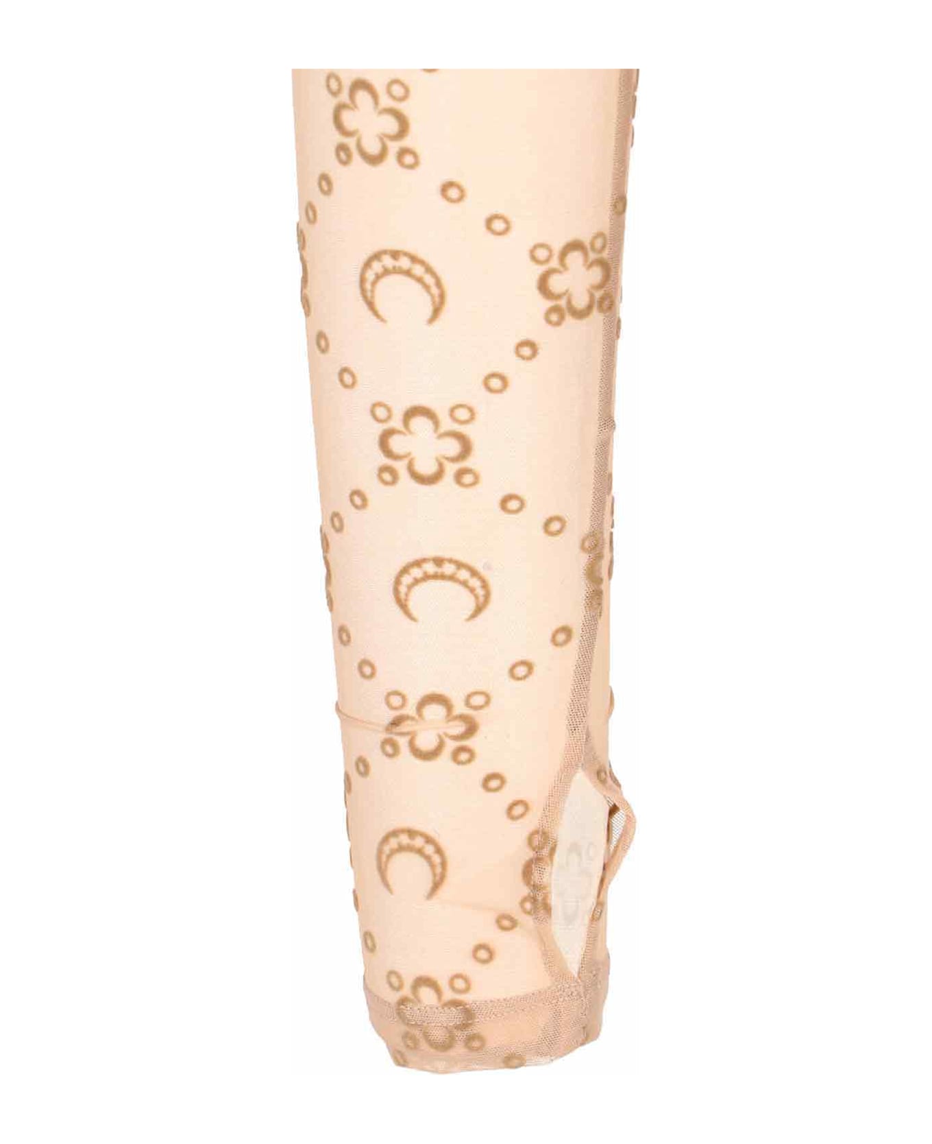 Marine Serre Top "moonogram Mesh Flock" - Beige