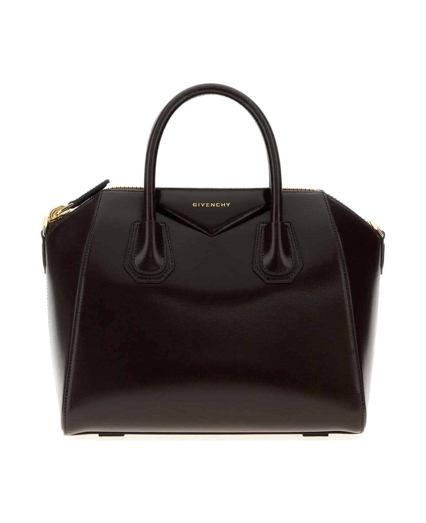 Givenchy Chocolate Leather Small Antigona Handbag - CHOCOLATE