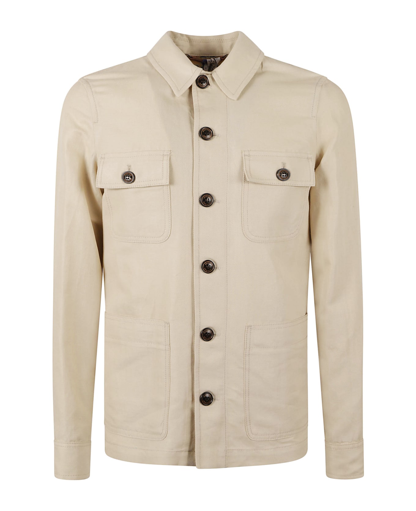 Jacob Cohen Cargo Buttoned Jacket - Cream Beige
