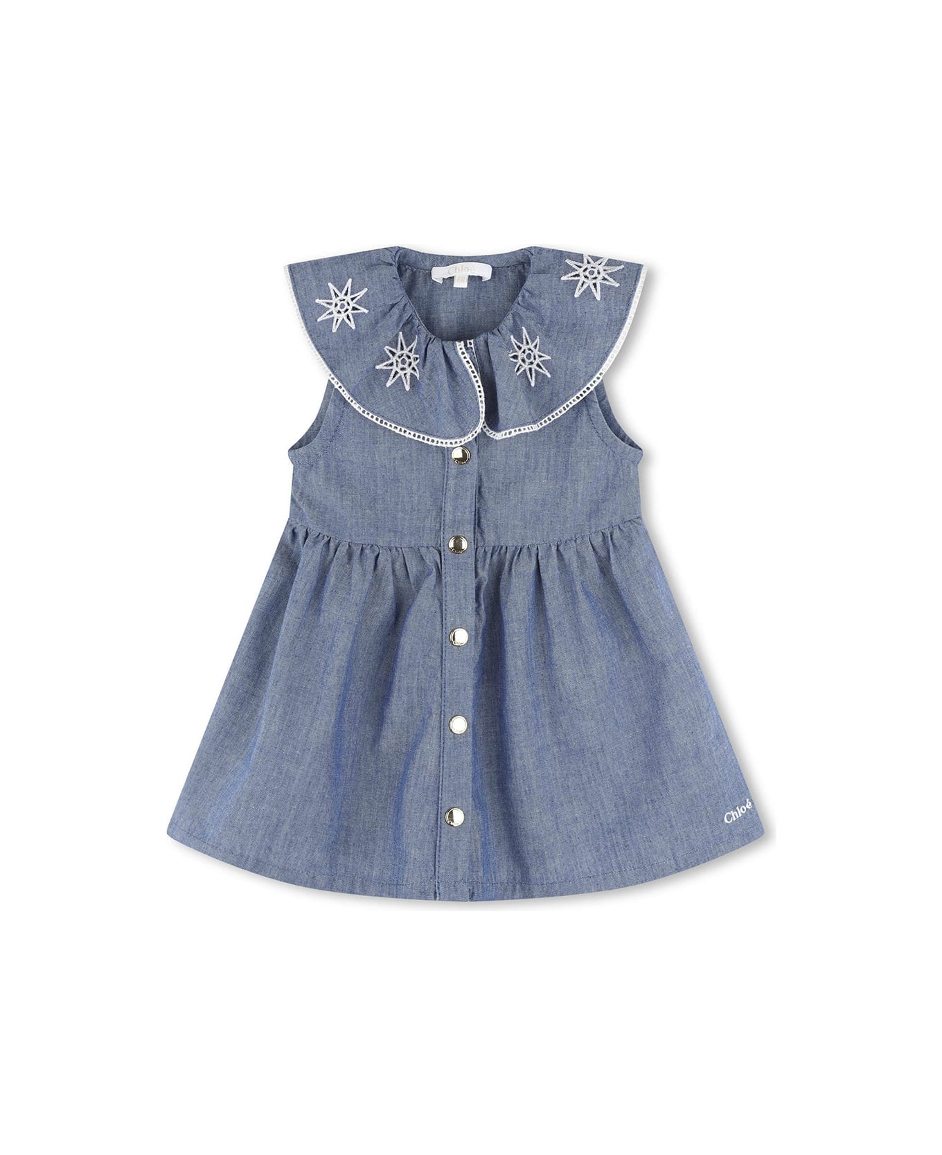 Chloé Chambray Cotton Sleeveless Dress - Blue ワンピース＆ドレス