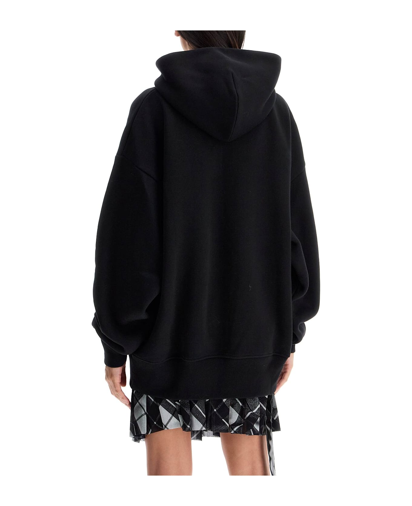 Jean Paul Gaultier Oversized Hoodie With Hood - BLACK/WHITE (Black)