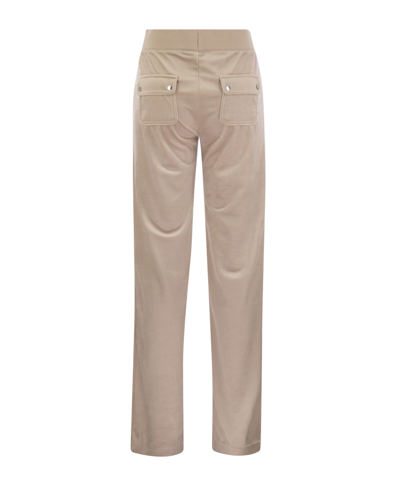 Juicy Couture Trousers With Velour Pockets - Beige