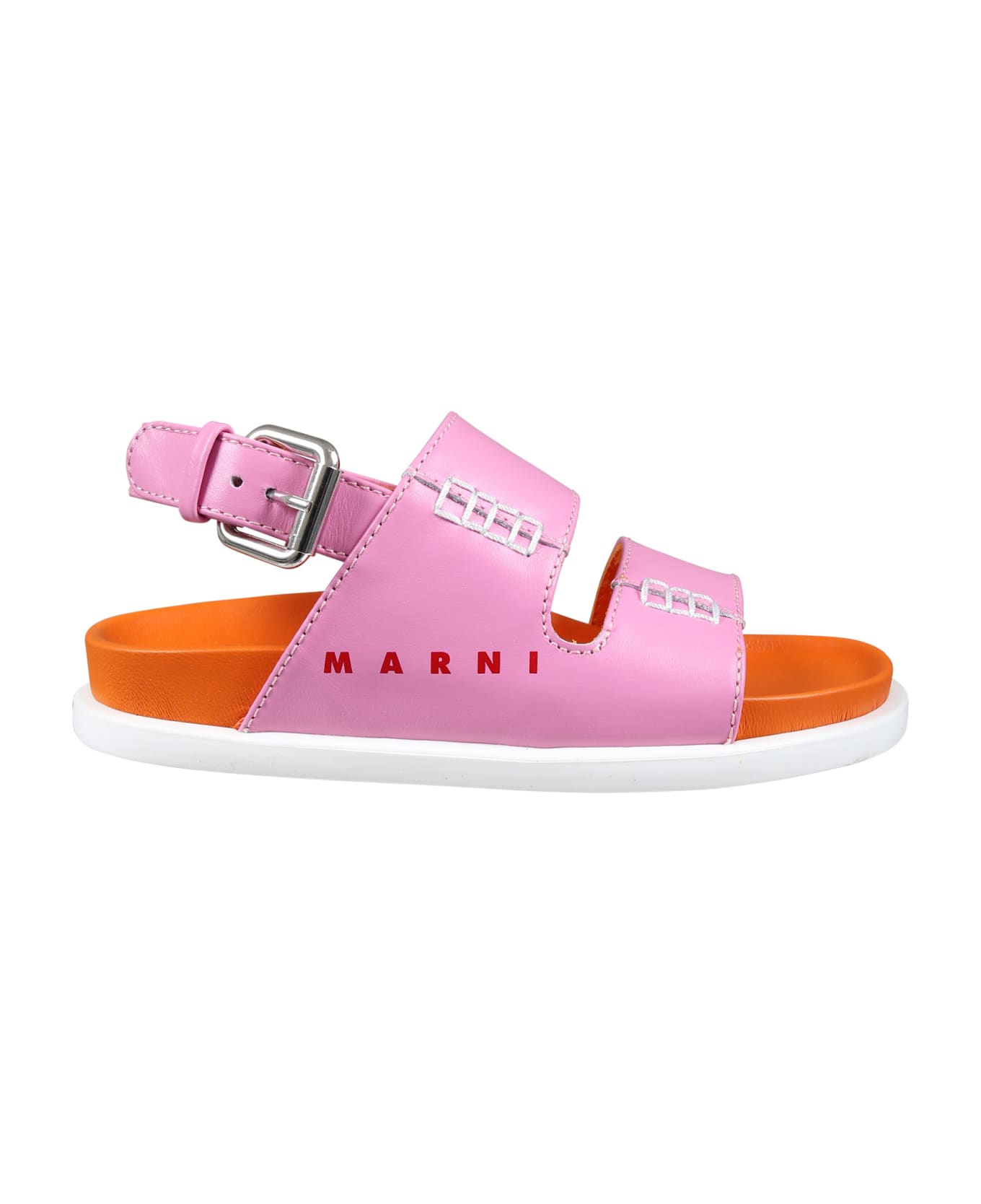 Marni Pink Sandals For Girl With Logo - Pink シューズ