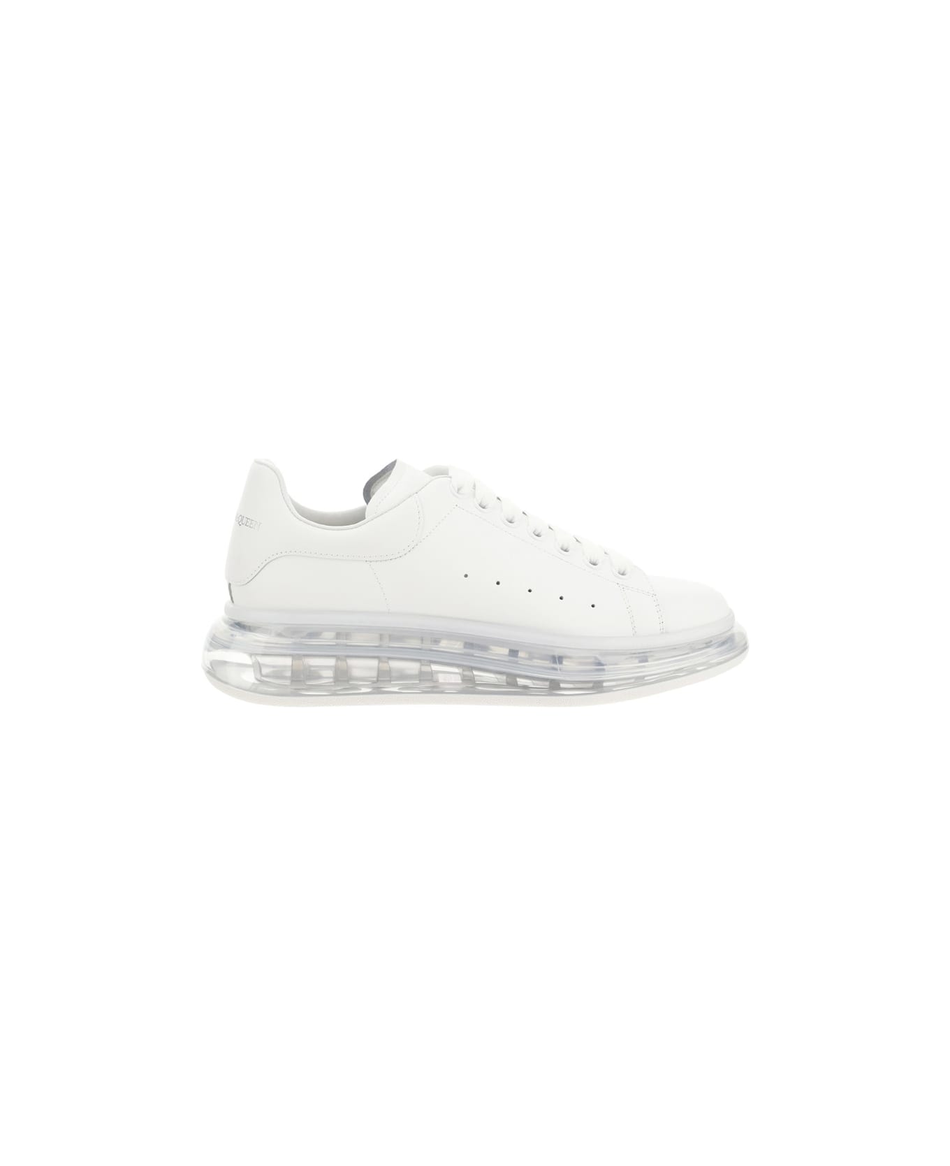 Alexander McQueen Oversized Sole Leather Sneakers - White/white/white
